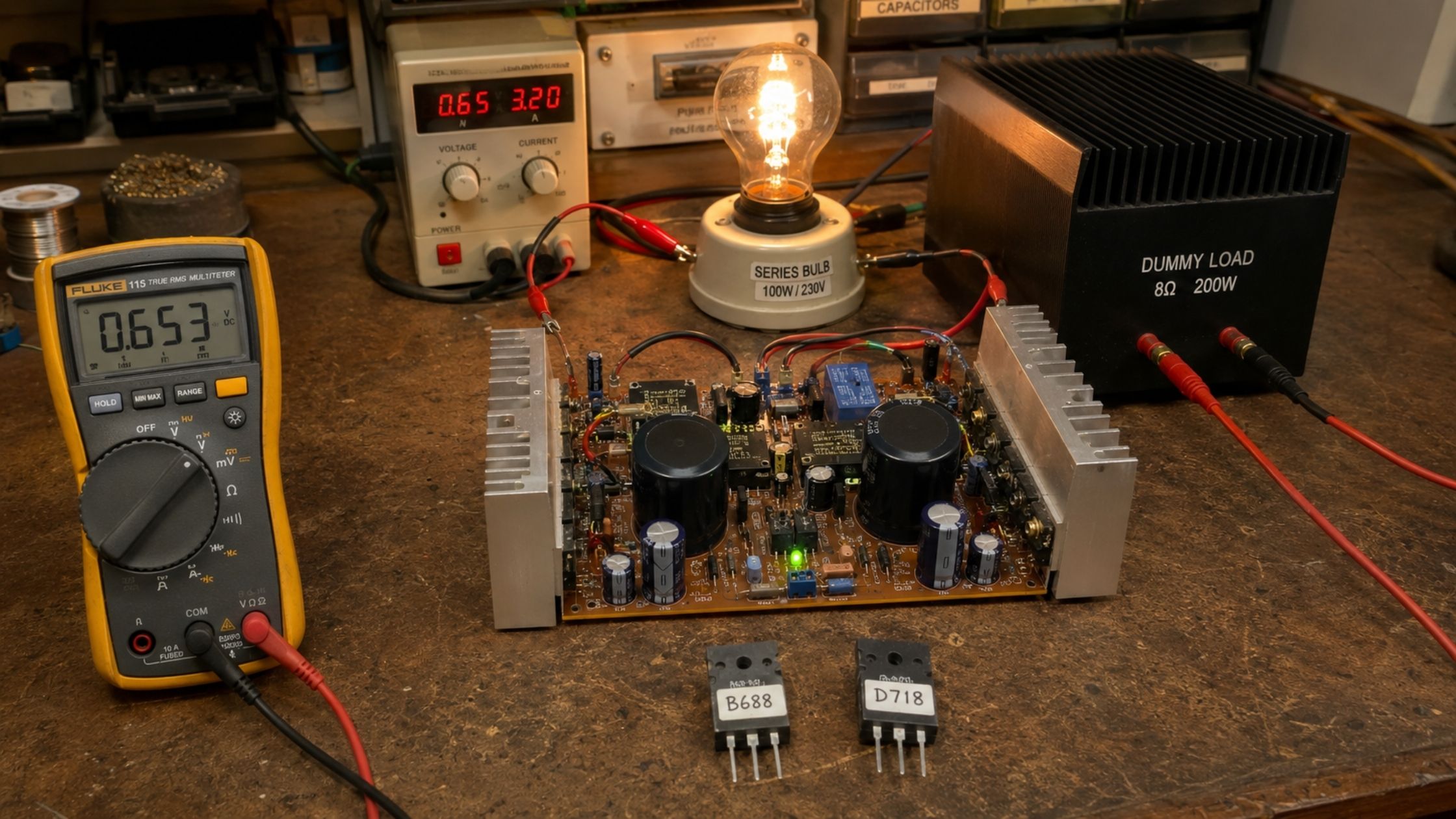 Kinh nghiệm sử dụng transistor B688 và D718 trong mạch ampli công suất