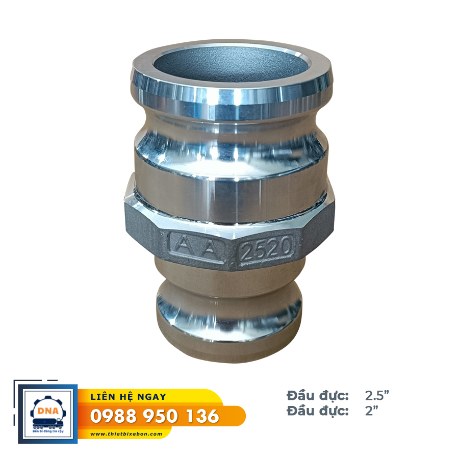 Khớp nối nhôm đầu đực 2.5"- đầu đực 2"