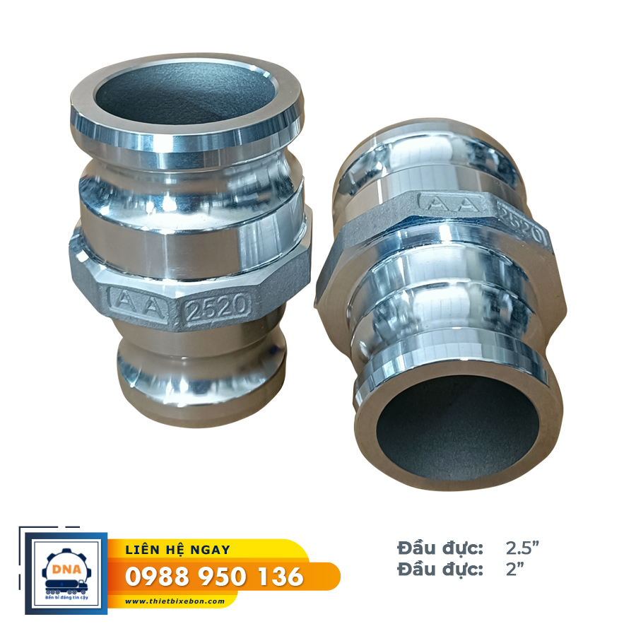 Khớp nối nhôm đầu đực 2.5"- đầu đực 2"