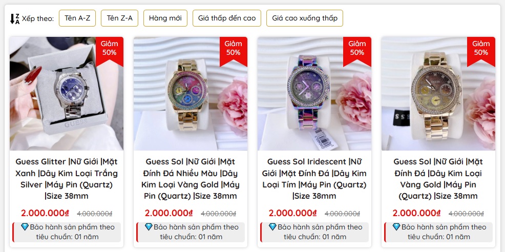 Mua đồng hồ Guess thương hiệu Mỹ giá dưới 2 triệu, 3 triệu