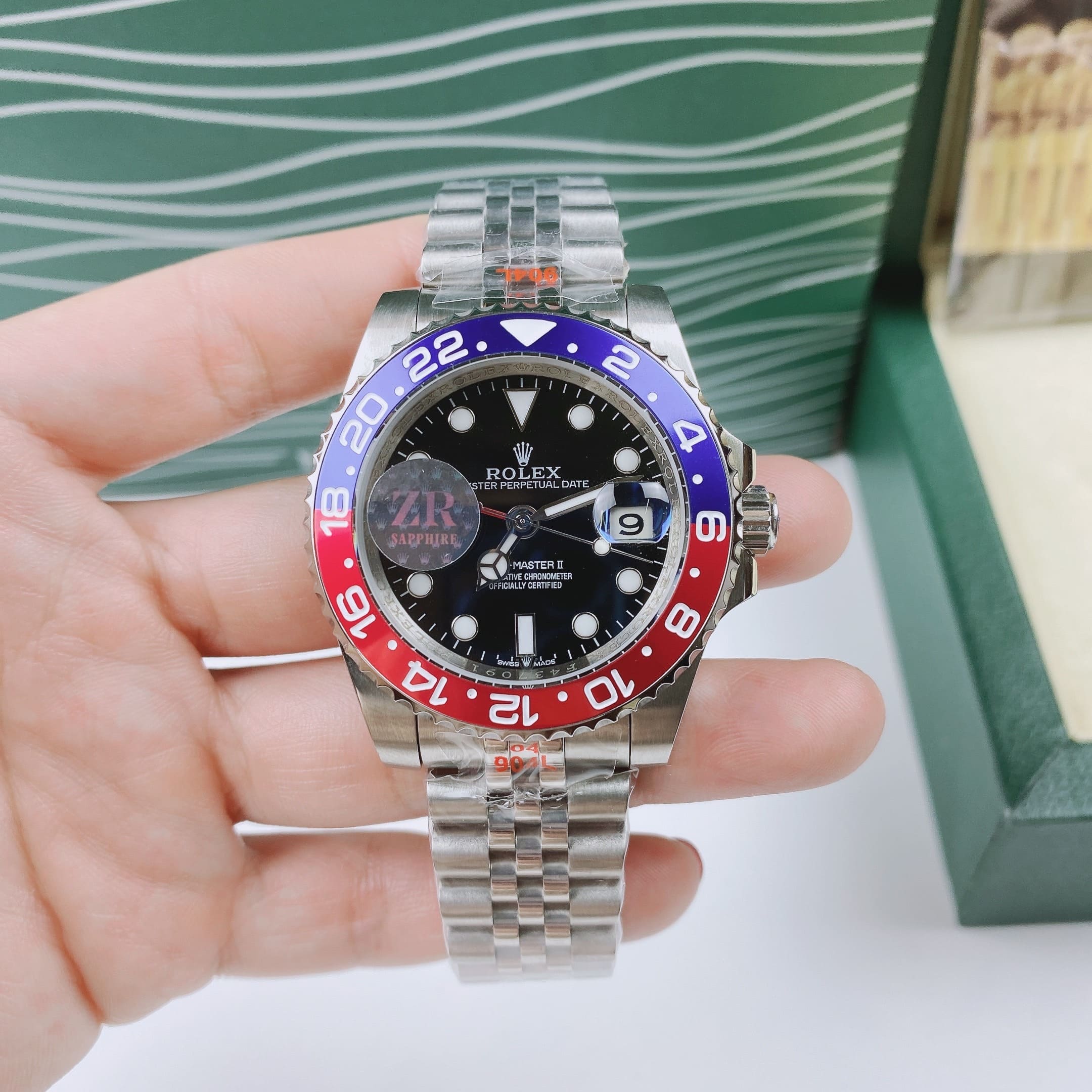 Đồng Hồ Rolex GMT Master II |Nam Giới |Niềng Xanh Đỏ |Dây Kim Loại Silver |Máy Cơ (Automatic) |Size 40mm |donghogiatot.vn