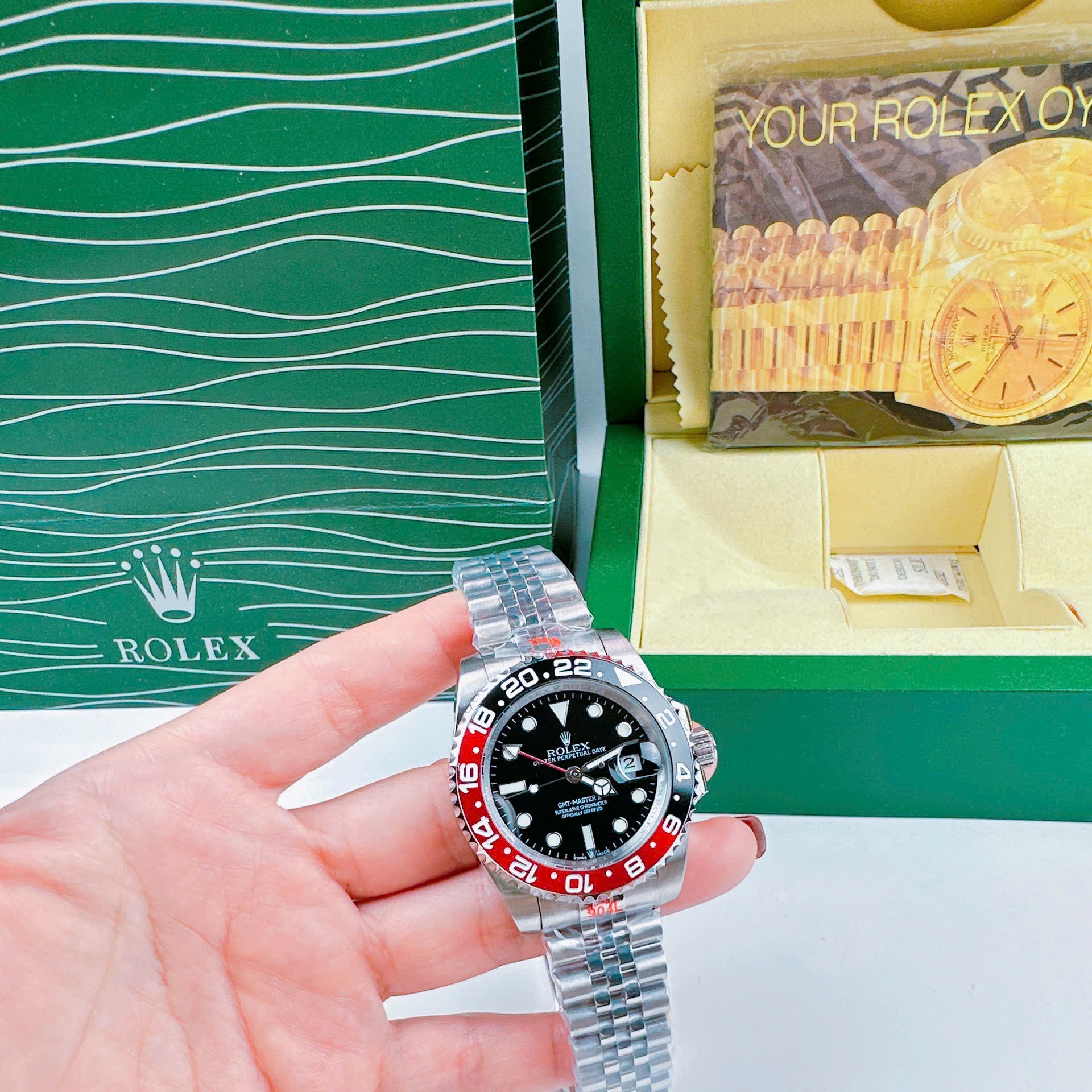 Đồng Hồ Rolex GMT Master II |Nam Giới |Niềng Xanh Đỏ |Dây Kim Loại Silver |Máy Cơ (Automatic) |Size 40mm |donghogiatot.vn
