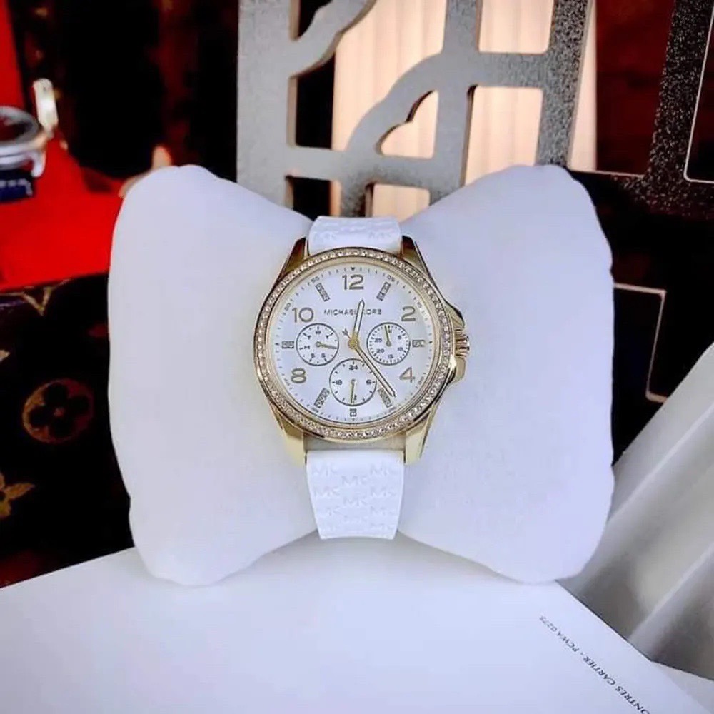 Đồng Hồ Michael Kors Mini Pilot |Nữ Giới |Đính Đá |Dây Silicone Trắng |Máy Pin (Quartz) |Size 36mm |donghogiatot.vn