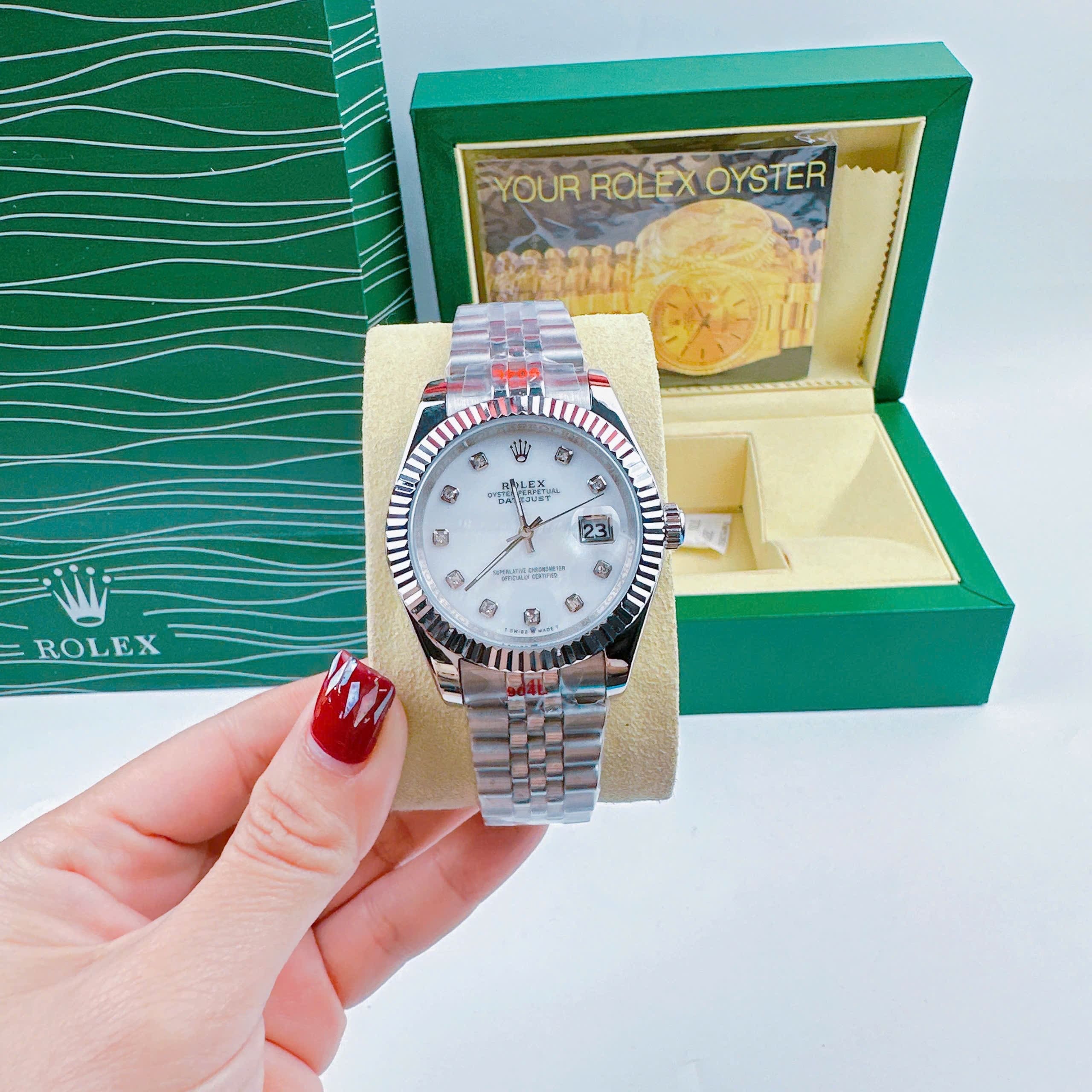 Đồng Hồ Rolex Niềng Khía |Nam Giới |Mặt Trắng |Dây Kim Loại Silver |Máy Pin (Máy Quartz) |Size 41mm |dnghogiatot.vn