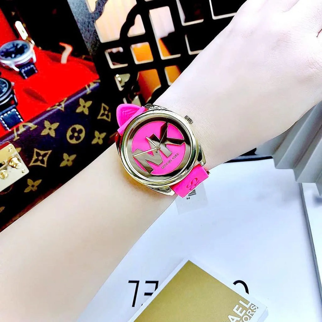 Đồng Hồ Michael Kors Janelle |Nữ Giới |Vàng Gold |Dây Silicone Hồng |Máy Pin (Quartz) |Size 40mm |donghogiatot.vn