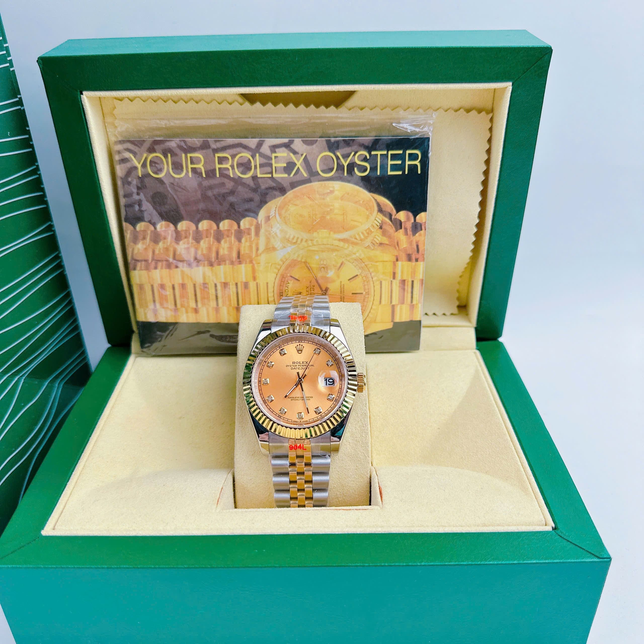 Đồng Hồ Rolex Niềng Khía |Nam Giới |Mặt Vàng |Dây Kim Loại Demi |Máy Pin (Máy Quartz) |Size 41mm |donghogiatot.vn