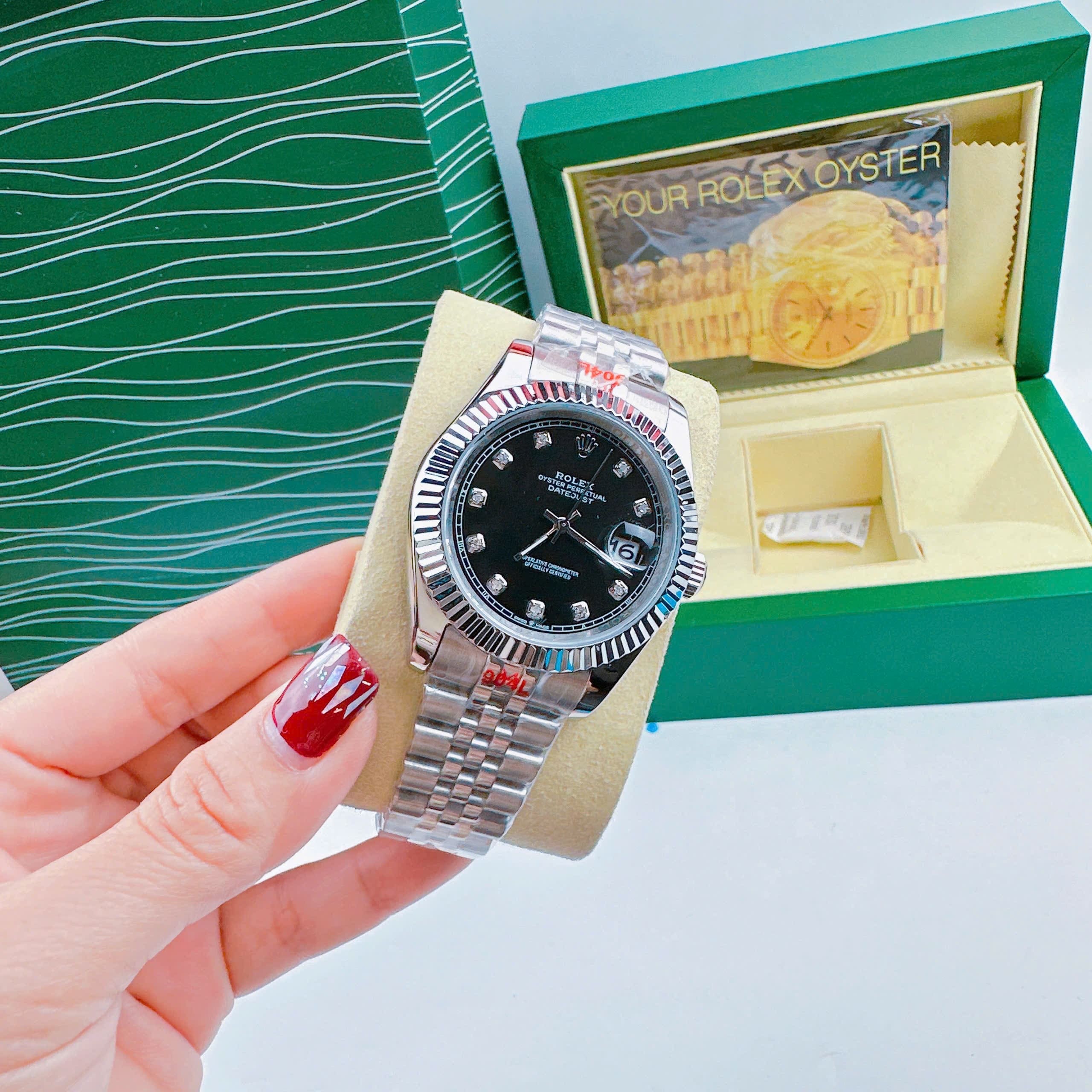 Đồng Hồ Rolex Niềng Khía |Nam Giới |Mặt Đen |Dây Kim Loại Silver |Máy Pin (Máy Quartz) |Size 41mm |donghogiatot.vn