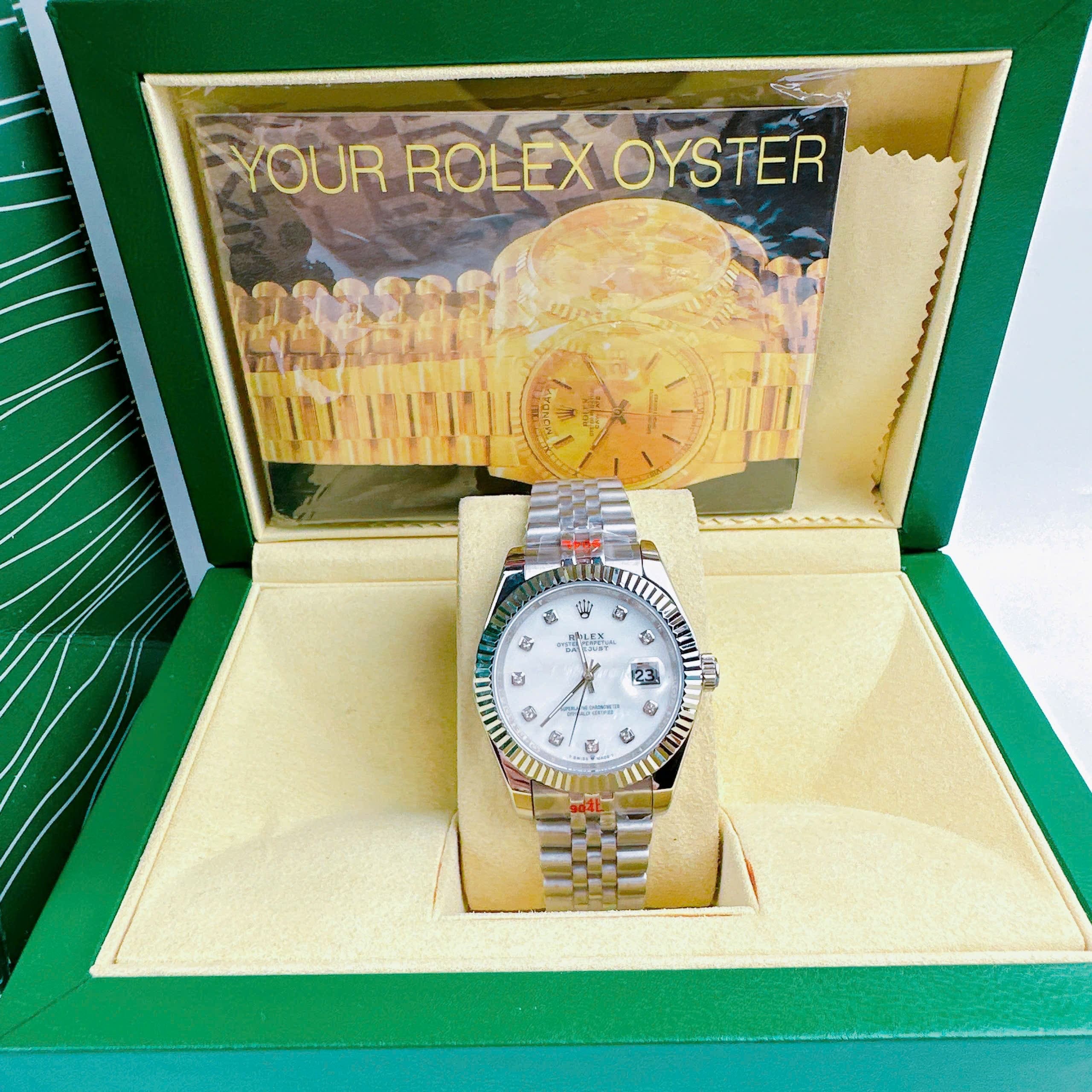 Đồng Hồ Rolex Niềng Khía |Nam Giới |Mặt Trắng |Dây Kim Loại Silver |Máy Pin (Máy Quartz) |Size 41mm |dnghogiatot.vn