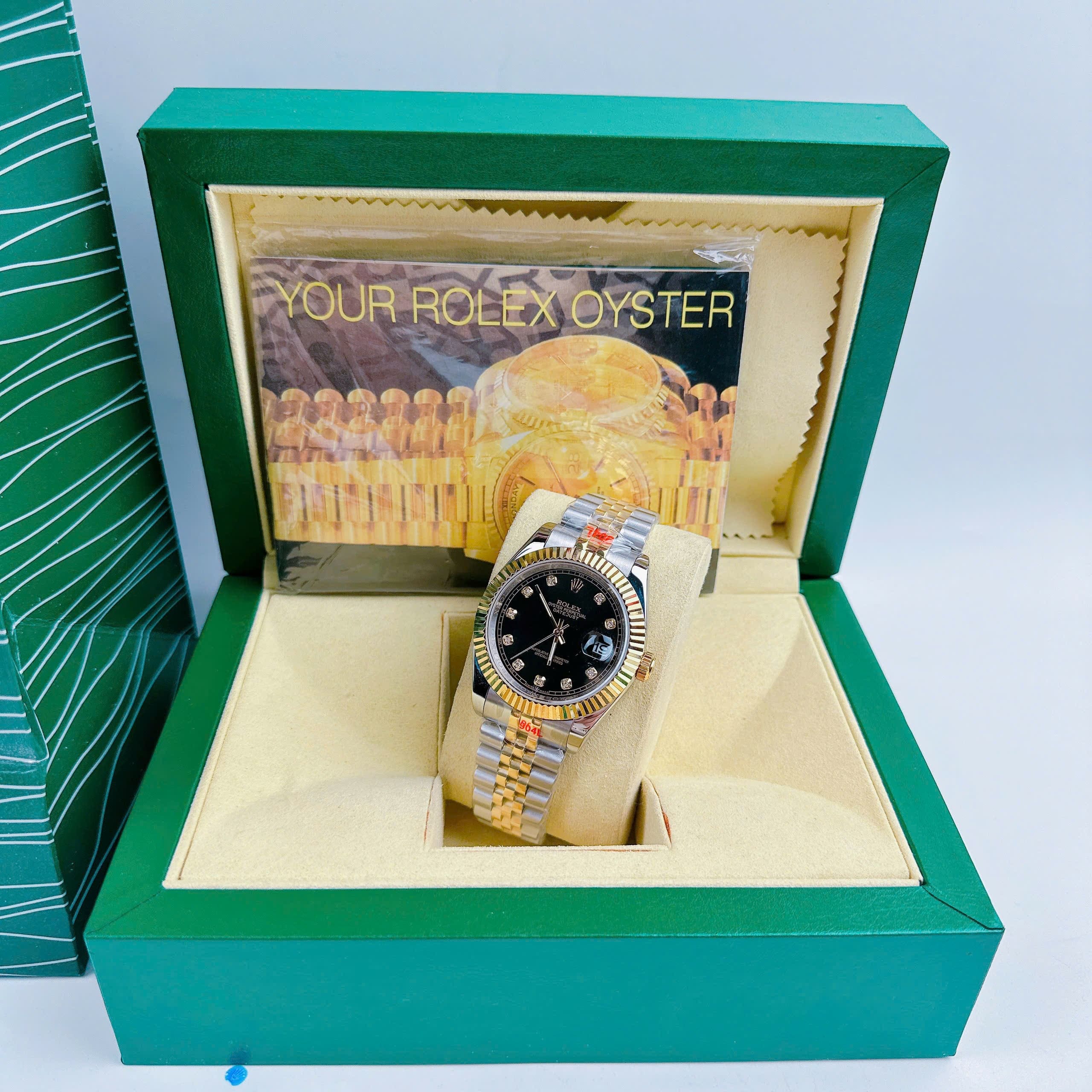 Đồng Hồ Rolex Niềng Khía |Nam Giới |Mặt Đen |Dây Kim Loại Demi |Máy Pin (Máy Quartz) |Size 41mm |donghogiatot.vn