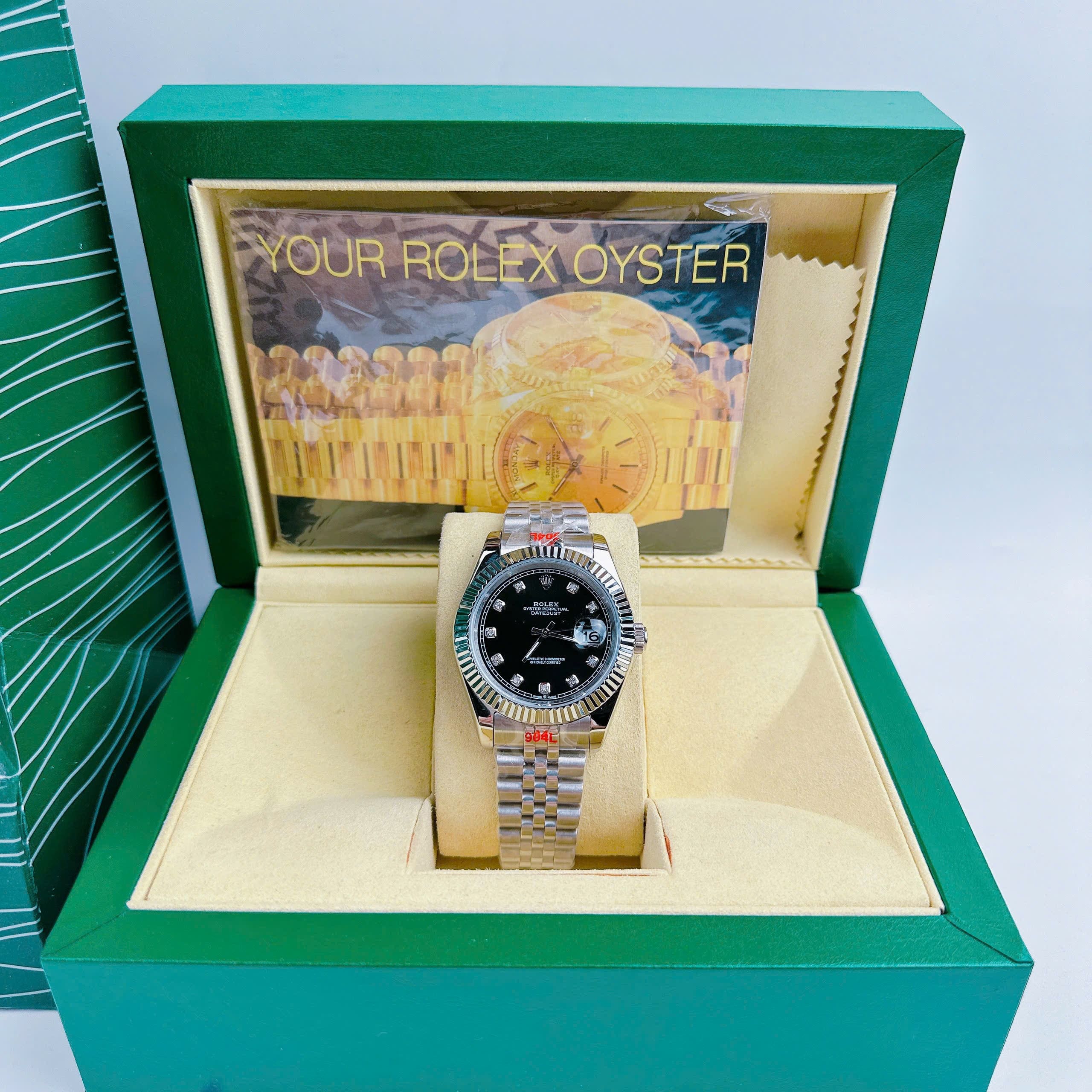 Đồng Hồ Rolex Niềng Khía |Nam Giới |Mặt Đen |Dây Kim Loại Silver |Máy Pin (Máy Quartz) |Size 41mm |donghogiatot.vn