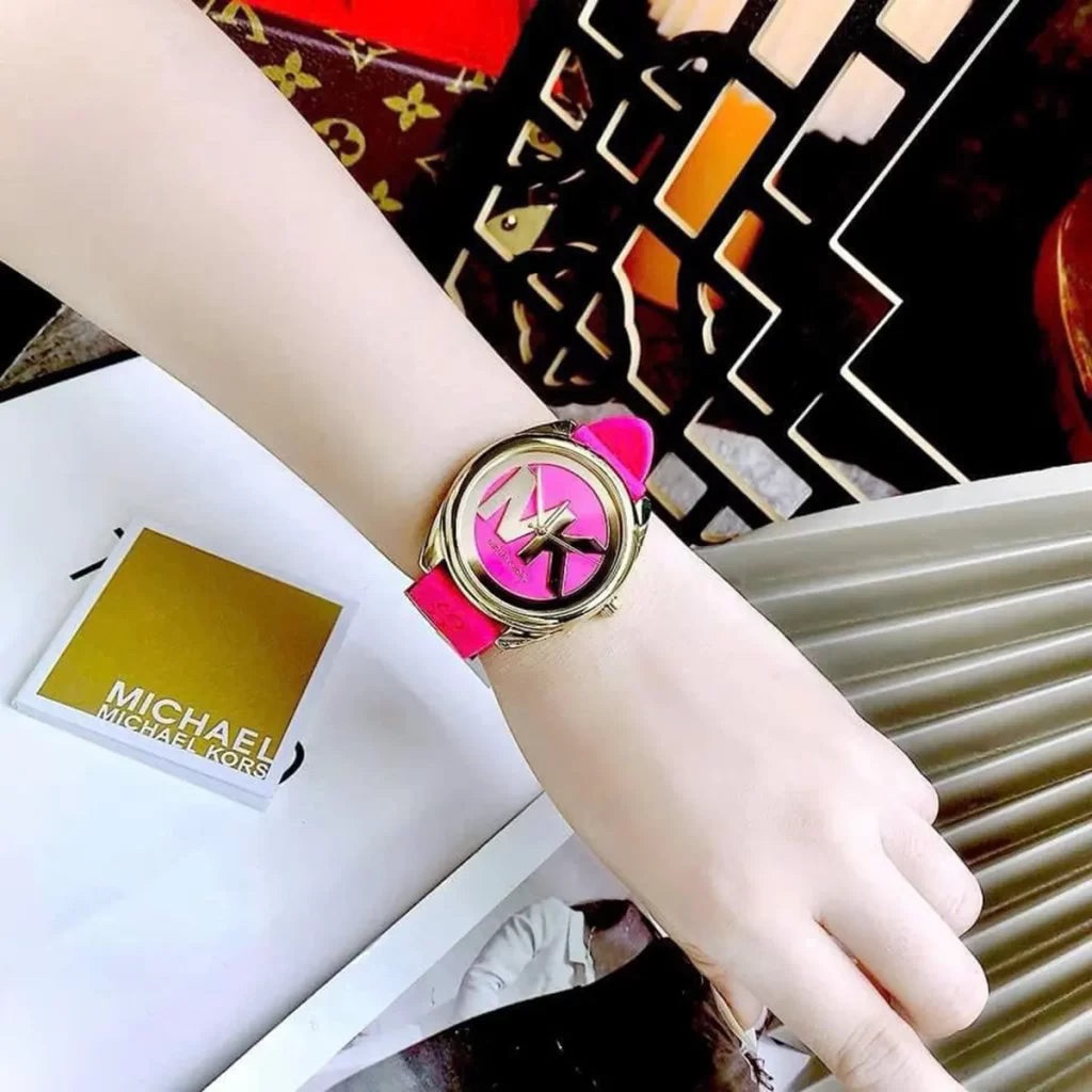 Đồng Hồ Michael Kors Janelle |Nữ Giới |Vàng Gold |Dây Silicone Hồng |Máy Pin (Quartz) |Size 40mm |donghogiatot.vn