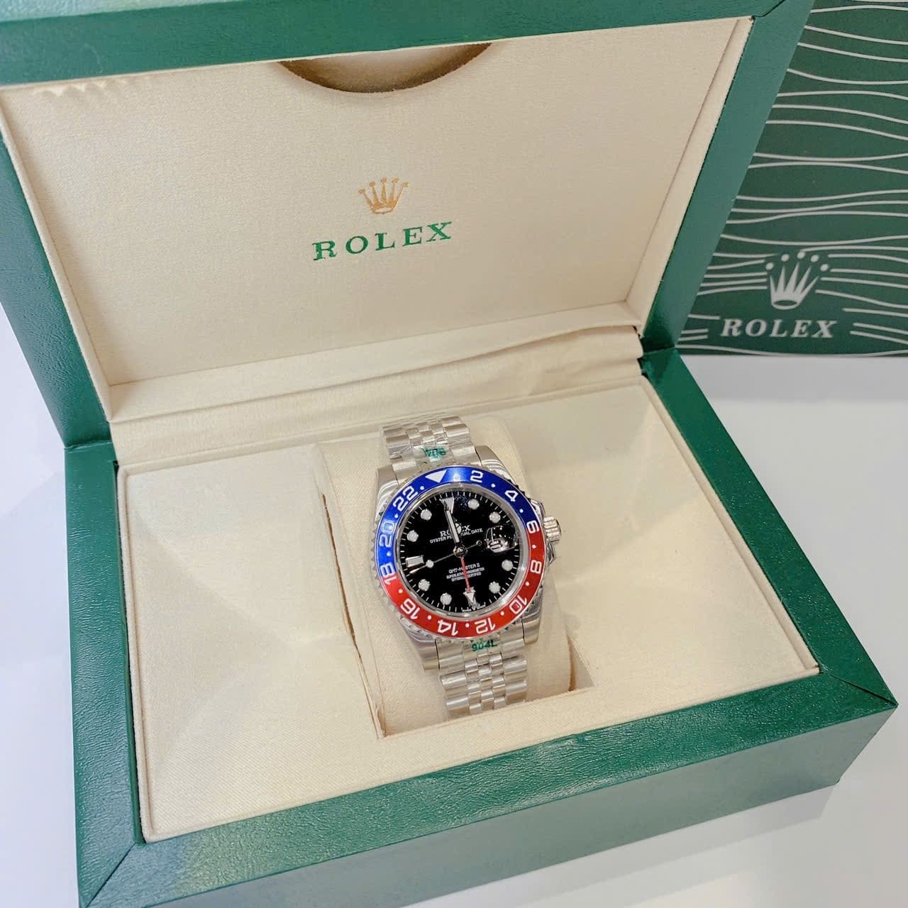 Đồng Hồ Rolex GMT Master II |Nam Giới |Niềng Xanh Đỏ |Dây Kim Loại Silver |Máy Cơ (Automatic) |Size 40mm |donghogiatot.vn