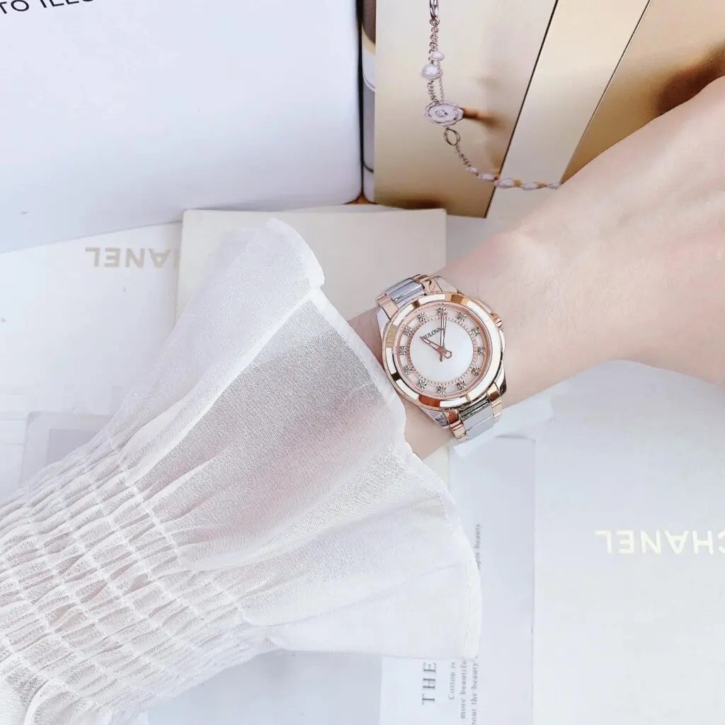Đồng Hồ Bulova Classic |Nữ Giới |Đính Đá |Dây Kim Loại Rose Gold |Máy Pin (Quartz) |Size 32mm |donghogiatot.vn