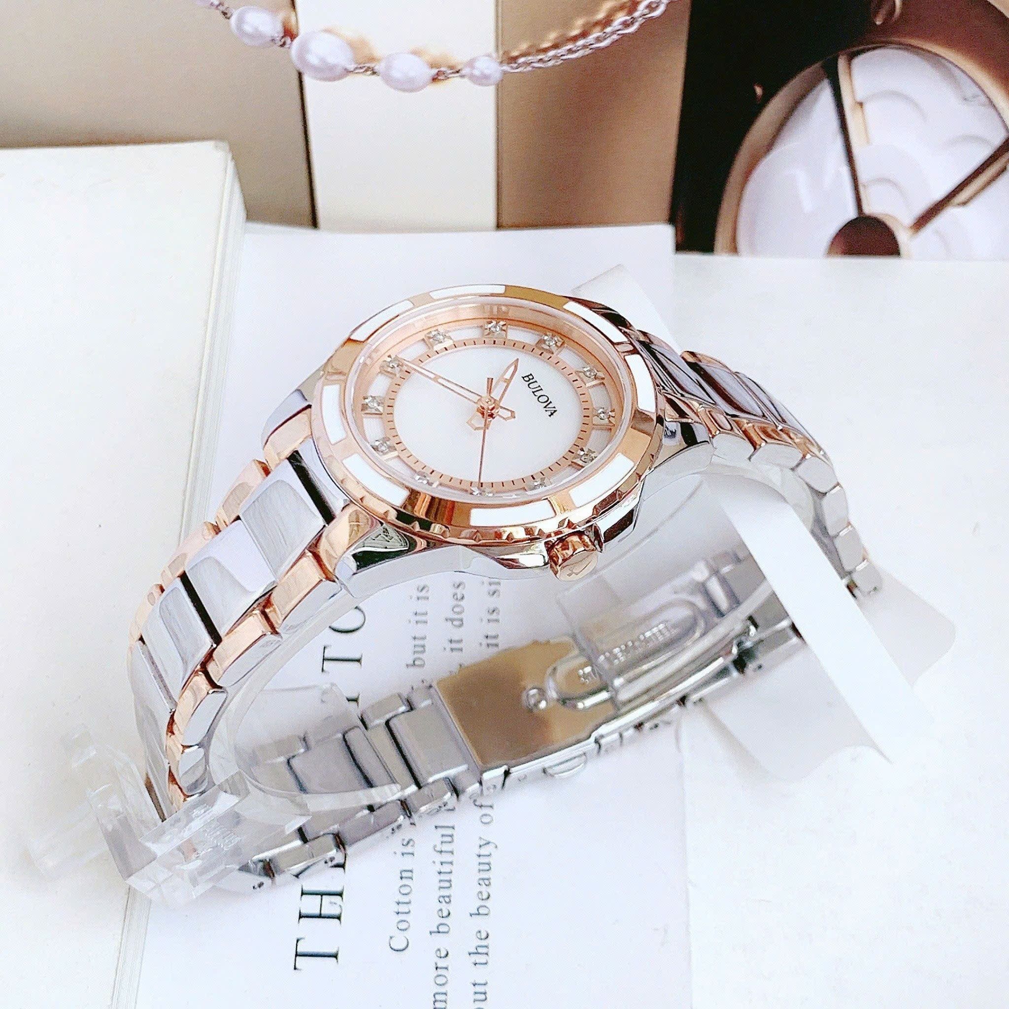 Đồng Hồ Bulova Classic |Nữ Giới |Đính Đá |Dây Kim Loại Rose Gold |Máy Pin (Quartz) |Size 32mm |donghogiatot.vn