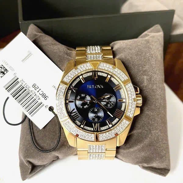 Đồng Hồ Bulova Octava |Nam Giới |Xanh Dương |Đính Đá |Dây Kim Loại Demi Vàng |Máy Pin (Quartz) |Size 44mm |donghogiatot.vn