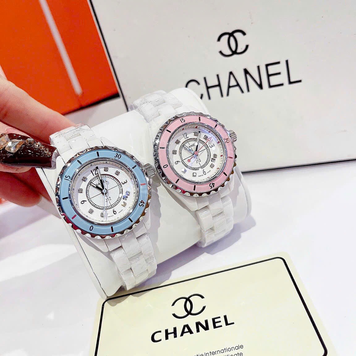Đồng Hồ Chanel Hoa J12 |Nữ Giới |Niềng Hồng |Dây Đá Ceramica Trắng |Máy Pin (Quartz) |Size 34mm |donghogiatot.vn