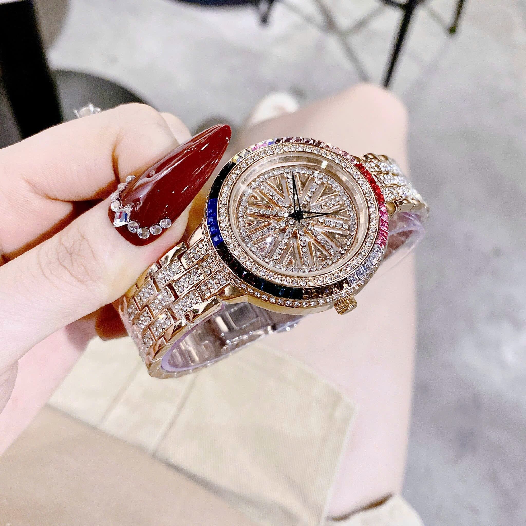 Đồng Hồ Chopard Geneve 845 |Nữ Giới |Đính Đá Màu |Dây Kim Loại Rose Gold |Máy Pin (Quartz) |Size 38mm |donghogiatot.vn