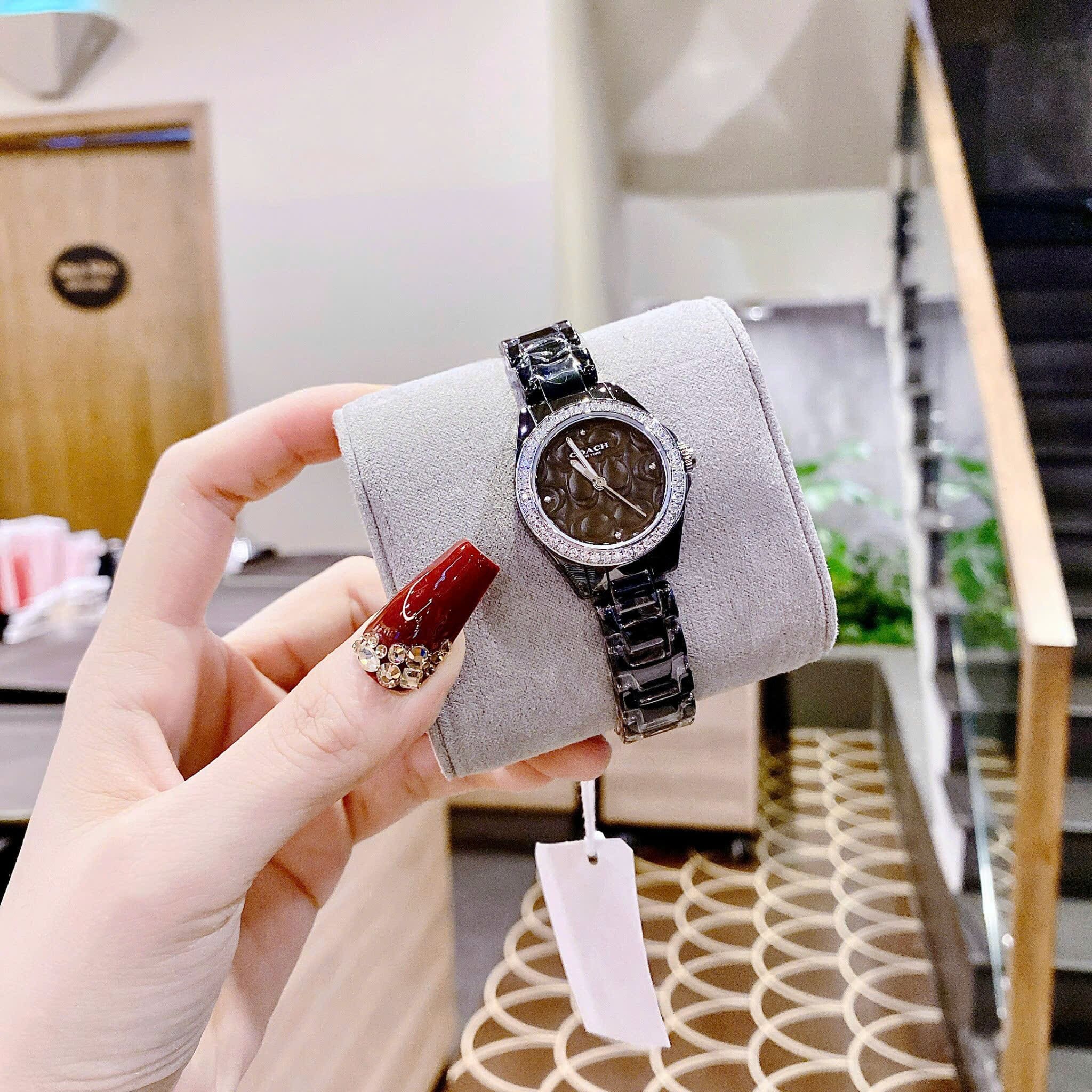 Đồng Hồ Coach Astor |Nữ Giới |Đính Đá |Dây Đá Ceramic Đen |Máy Pin (Quartz) |Size 30mm |donghogiatot.vn