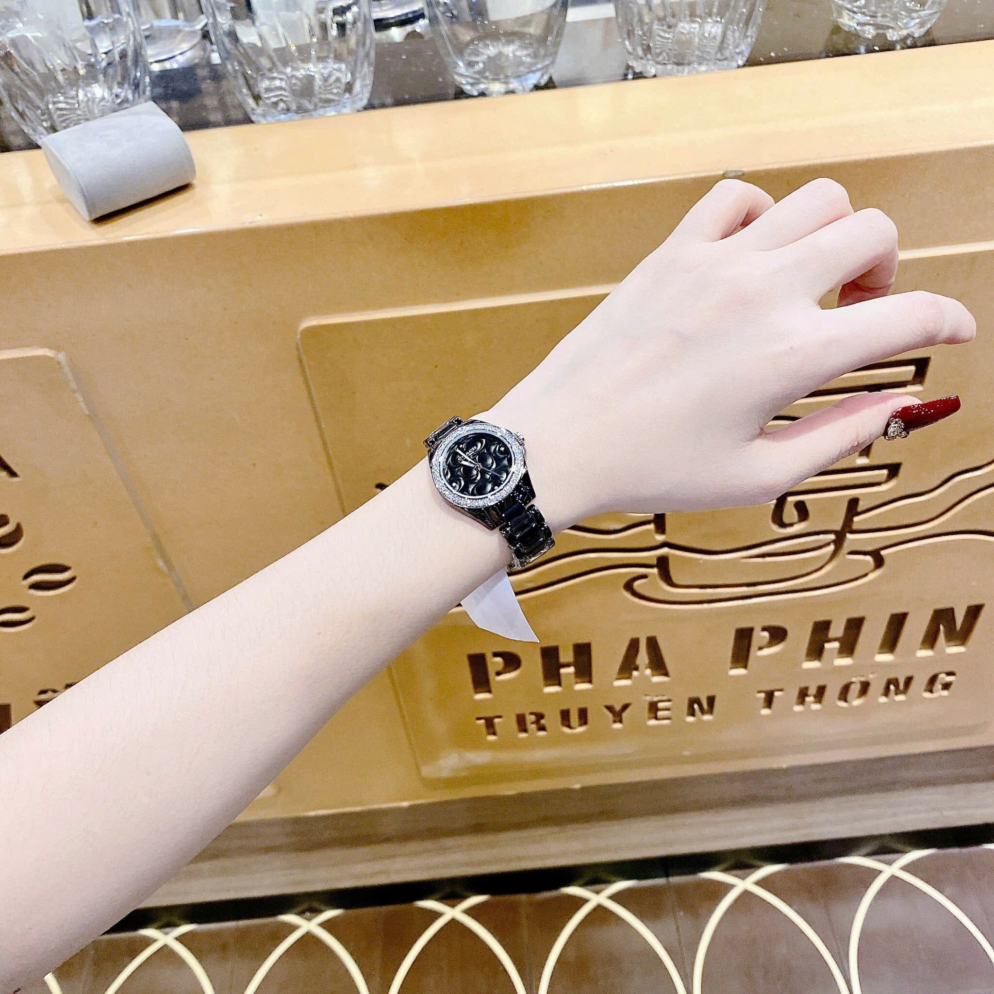 Đồng Hồ Coach Astor |Nữ Giới |Đính Đá |Dây Đá Ceramic Đen |Máy Pin (Quartz) |Size 30mm |donghogiatot.vn