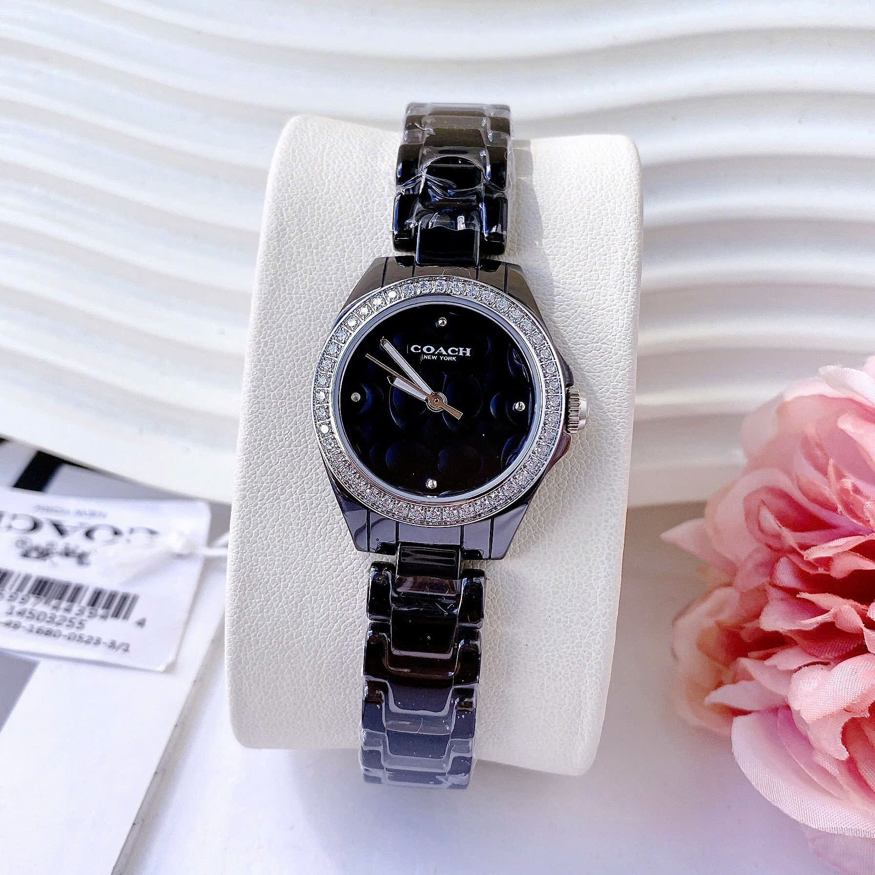 Đồng Hồ Coach Astor |Nữ Giới |Đính Đá |Dây Đá Ceramic Đen |Máy Pin (Quartz) |Size 30mm |donghogiatot.vn