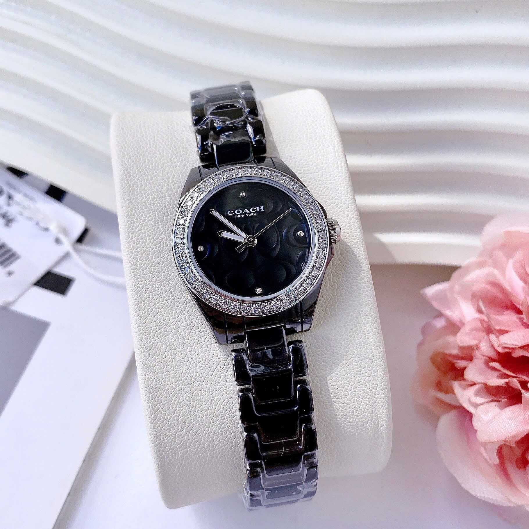 Đồng Hồ Coach Astor |Nữ Giới |Đính Đá |Dây Đá Ceramic Đen |Máy Pin (Quartz) |Size 30mm |donghogiatot.vn