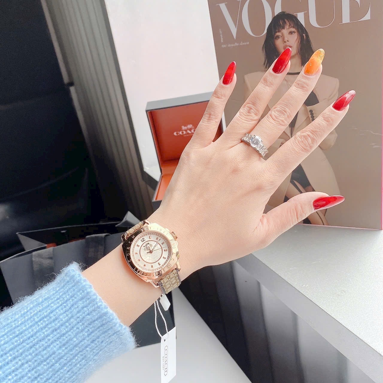 Đồng Hồ Coach Delancey |Nữ Giới |Rose Gold |Dây Da Nâu |Máy Pin (Quartz) |Size 36mm |donghogiatot.vn