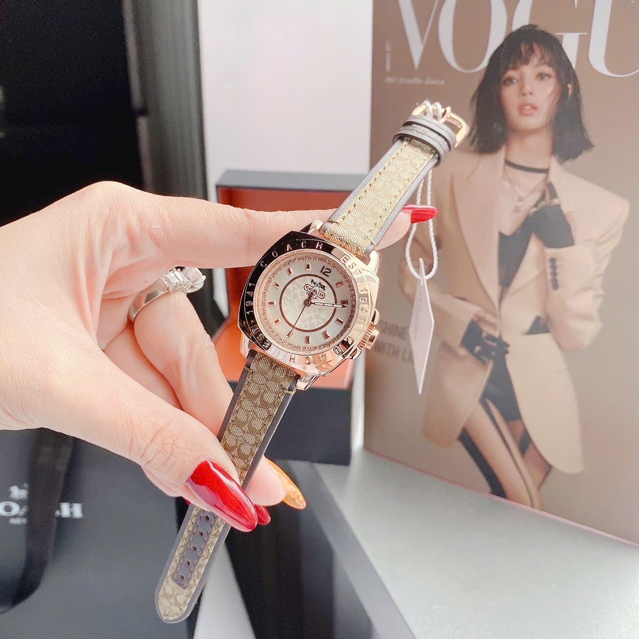 Đồng Hồ Coach Delancey |Nữ Giới |Rose Gold |Dây Da Nâu |Máy Pin (Quartz) |Size 36mm |donghogiatot.vn