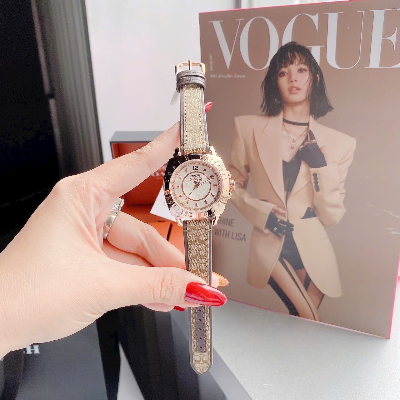 Đồng Hồ Coach Delancey |Nữ Giới |Rose Gold |Dây Da Nâu |Máy Pin (Quartz) |Size 36mm |donghogiatot.vn