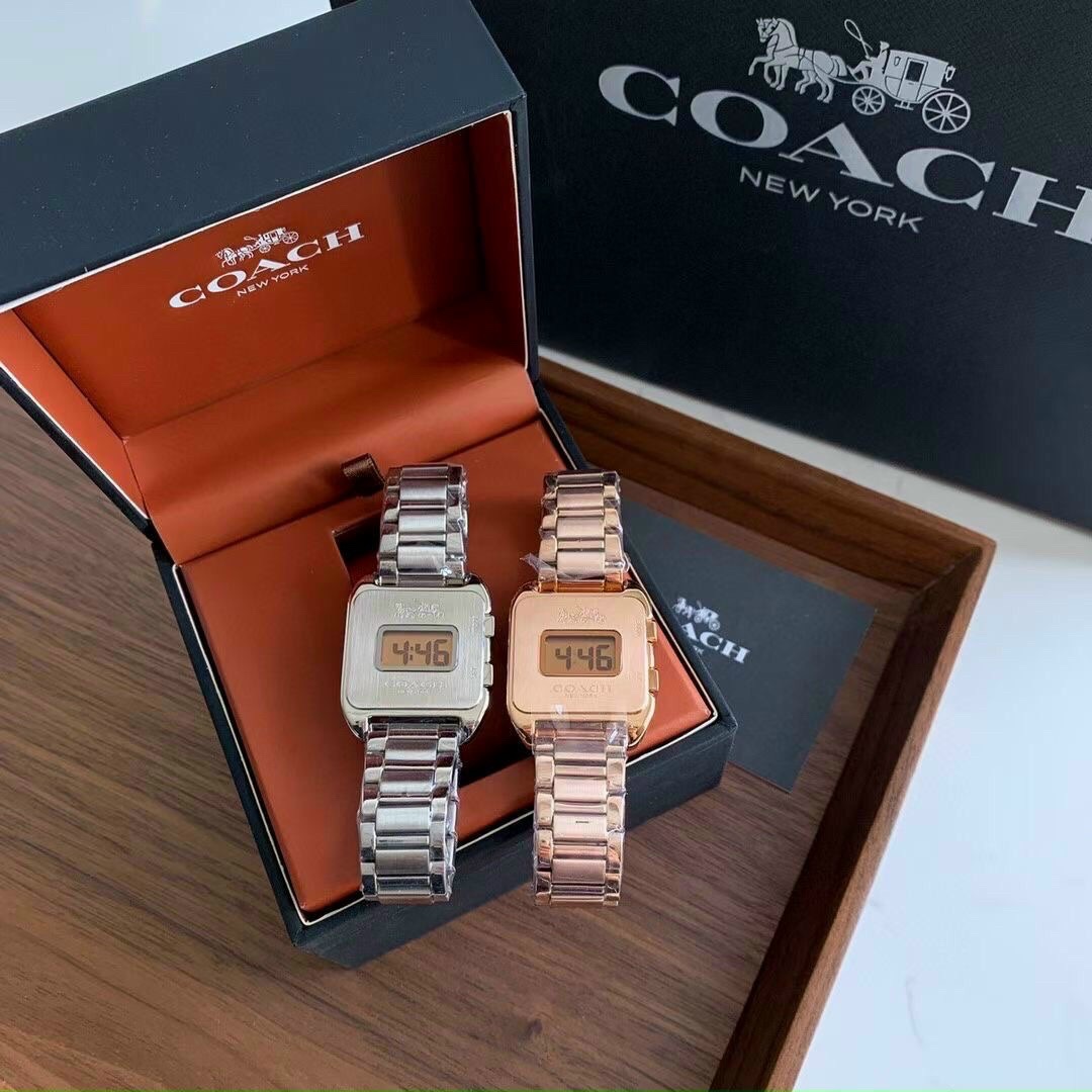 Đồng Hồ Coach Điện Tử |Nữ Giới |Mặt Vuông |Dây Kim Loại Rose Gold |Máy Pin (Quartz) |Size 33mm |donghogiatot.vn