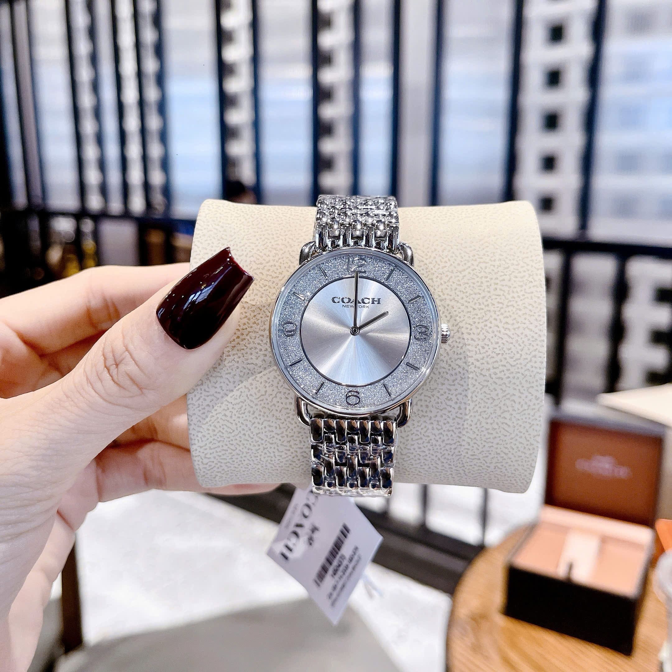 Đồng Hồ Coach Elliot |Nữ Giới |Mặt Đính Đá |Dây Kim Loại Silver |Máy Pin (Quartz) |Size 36mm |donghogiatot.vn