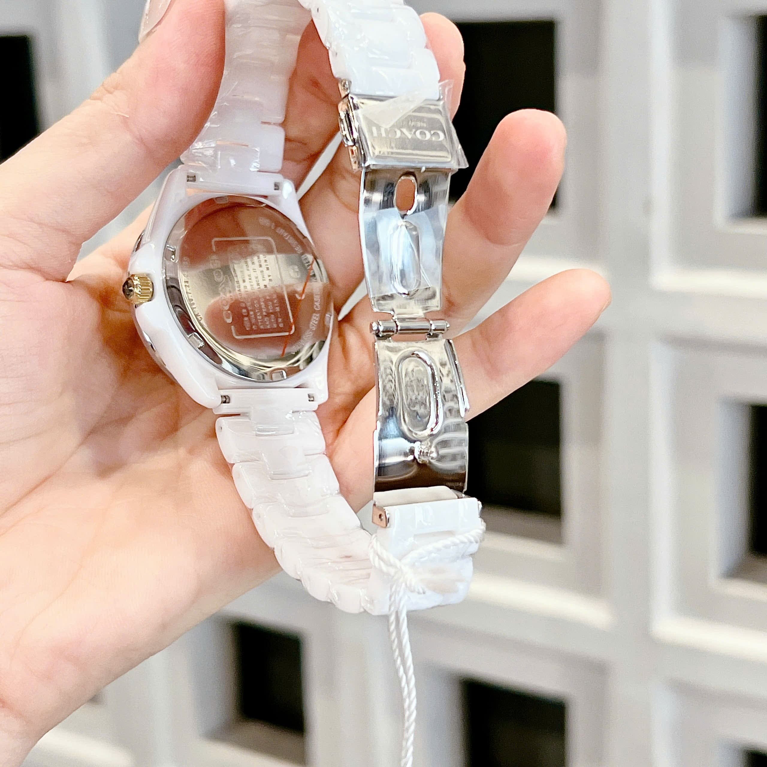 Đồng Hồ Coach Greyson |Nữ Giới |Rainbow |Dây Đá Ceramic Trắng |Máy Pin (Quartz) |Size 36mm |donghogiatot.vn