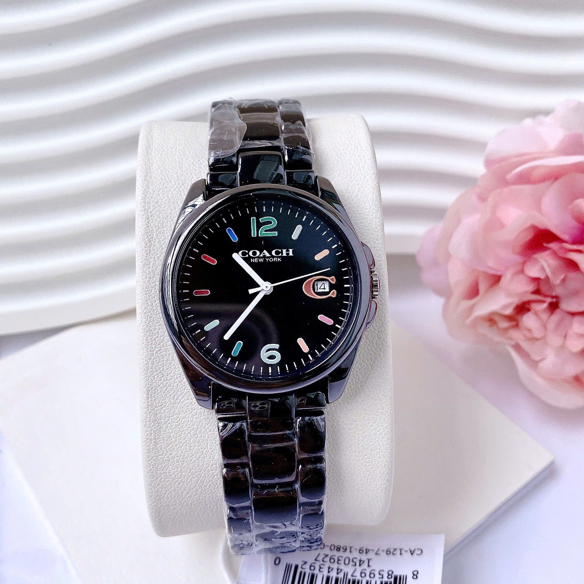 Đồng Hồ Coach Greyson |Nữ Giới |Mặt Tròn |Dây Đá Ceramic Đen |Máy Pin (Quartz) |Size 36mm |donghogiatot.vn