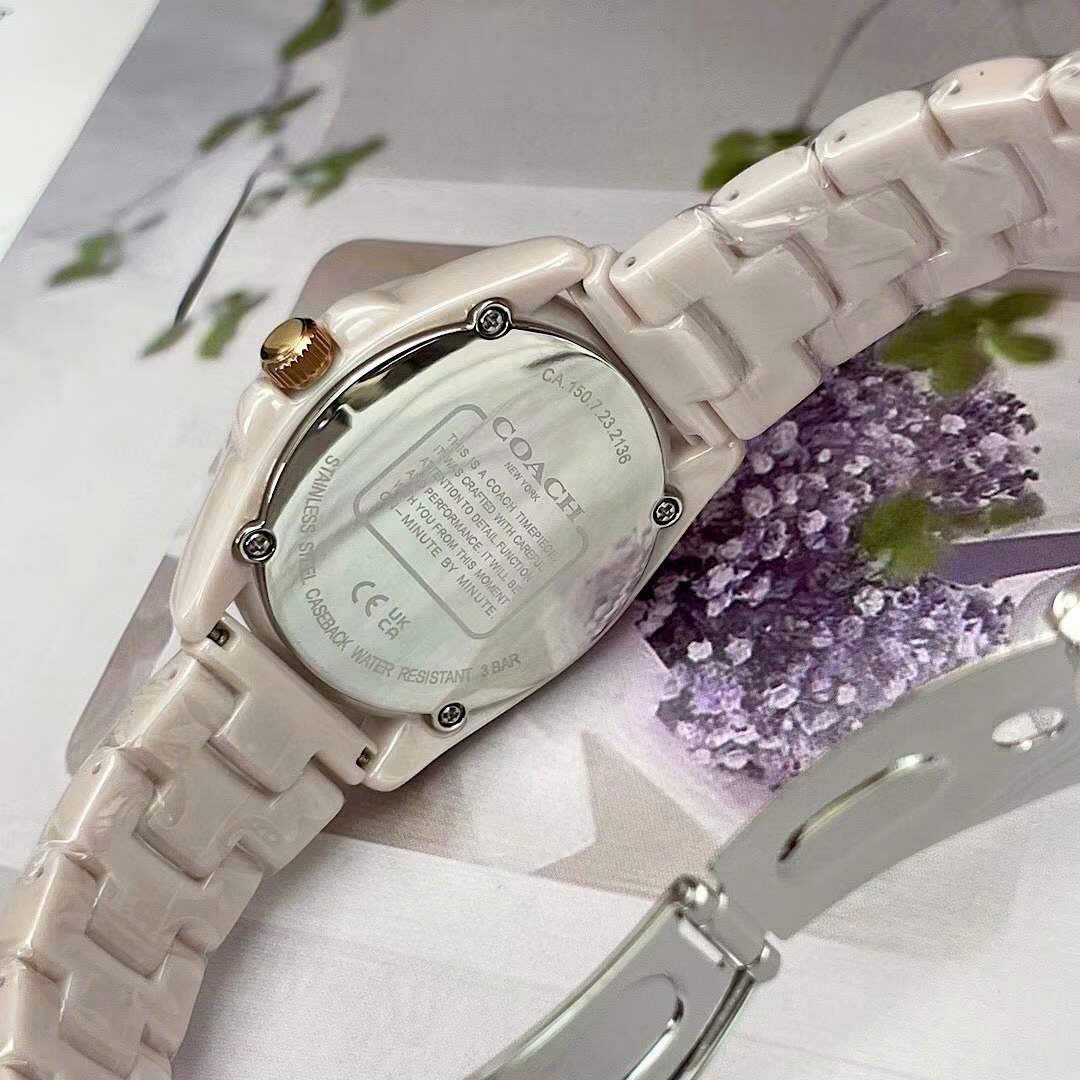 Đồng Hồ Coach Greyson |Nữ Giới |Mặt Tròn |Dây Đá Ceramic Hồng |Máy Pin (Quartz) |Size 36mm |donghogioatot.vn
