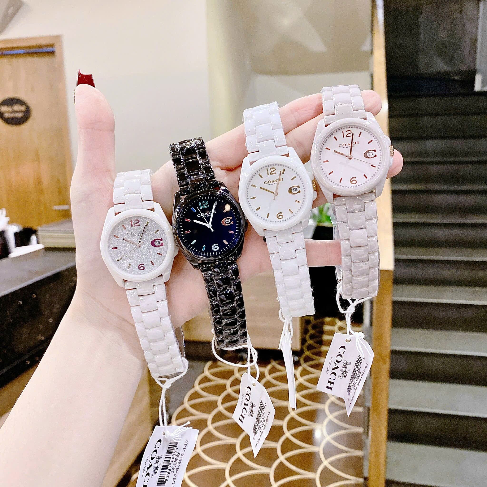 Đồng Hồ Coach Greyson |Nữ Giới |Mặt Tròn |Dây Đá Ceramic Trắng |Máy Pin (Quartz) |Size 36mm |donghogiatot.vn