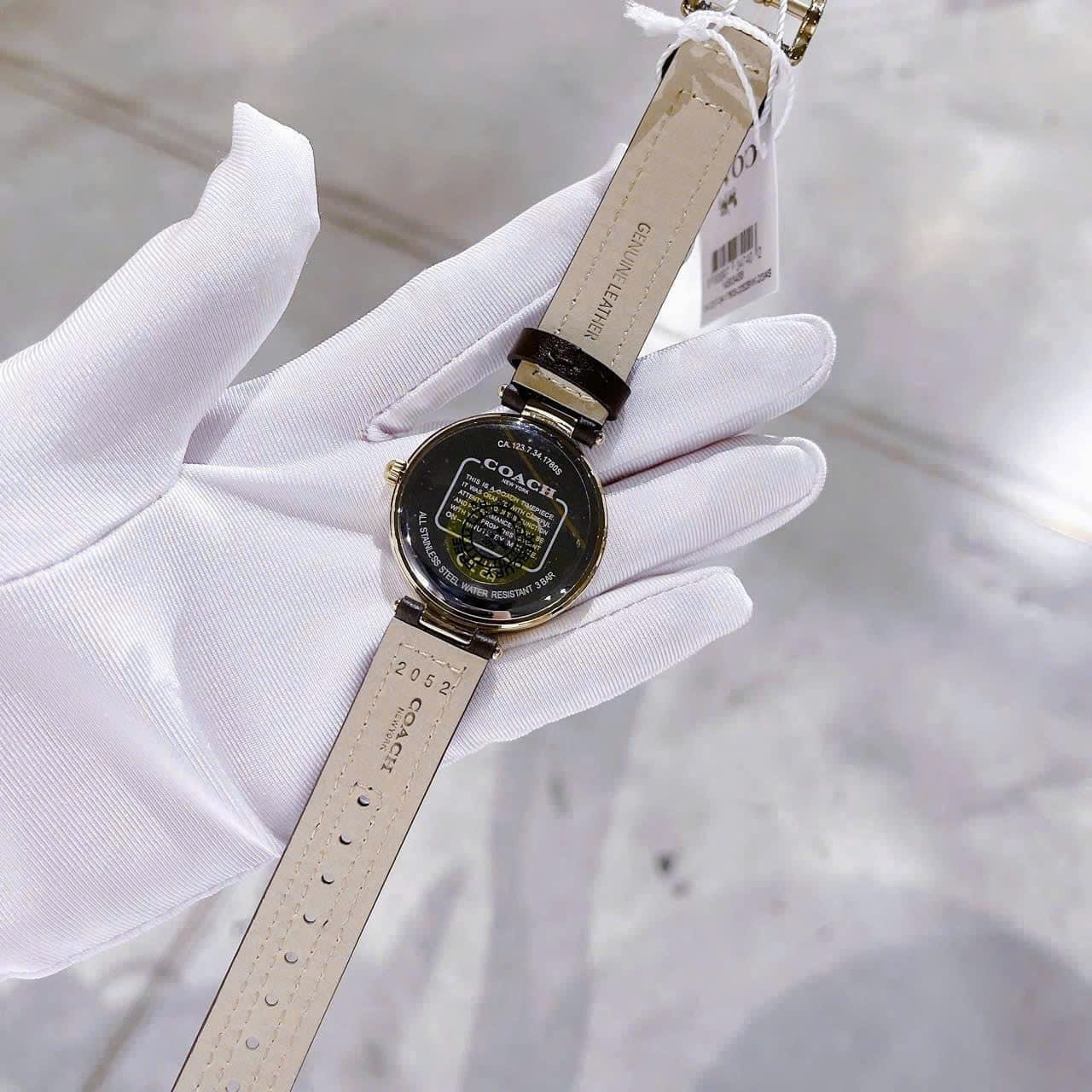 Đồng Hồ Coach Park Jacquard Signature |Nữ Giới |Vàng Gold |Dây Da Nâu |Máy Pin (Quartz) |Size 34mm |donghogiatot.vn