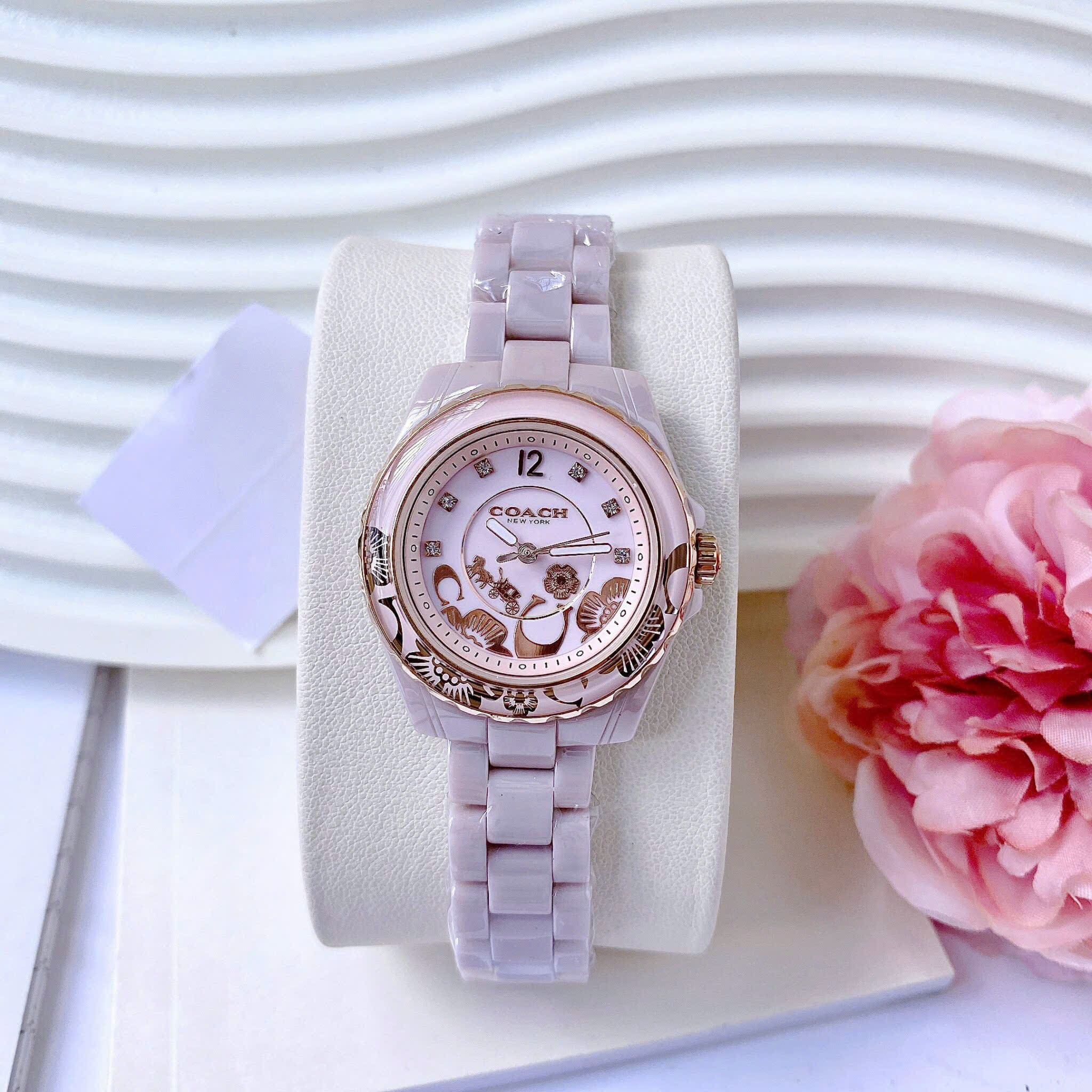 Đồng Hồ Coach Preston Blush |Nữ Giới |Rose Gold |Dây Đá Ceramic Hồng |Máy Pin (Quartz) |Size 32mm |donghogiatot.vn