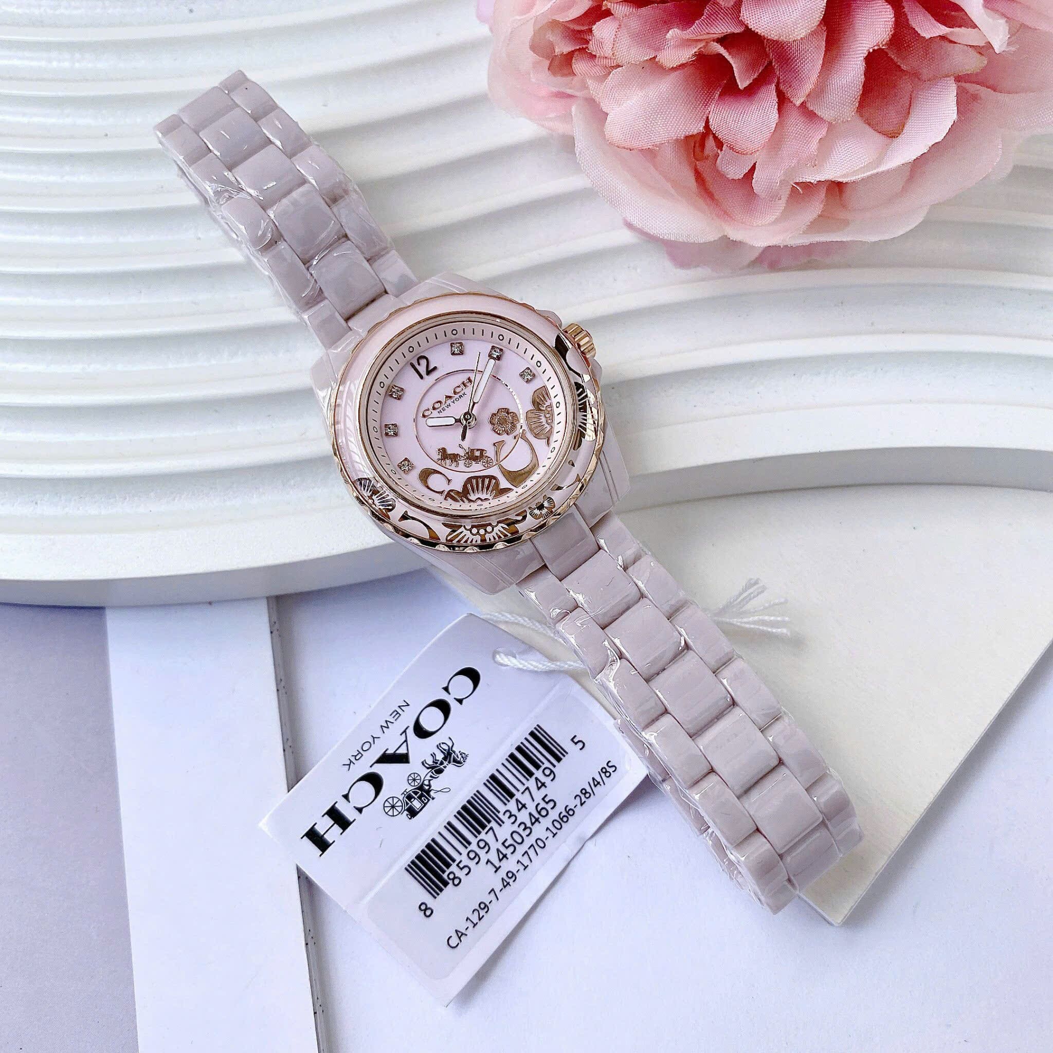 Đồng Hồ Coach Preston Blush |Nữ Giới |Rose Gold |Dây Đá Ceramic Hồng |Máy Pin (Quartz) |Size 32mm |donghogiatot.vn