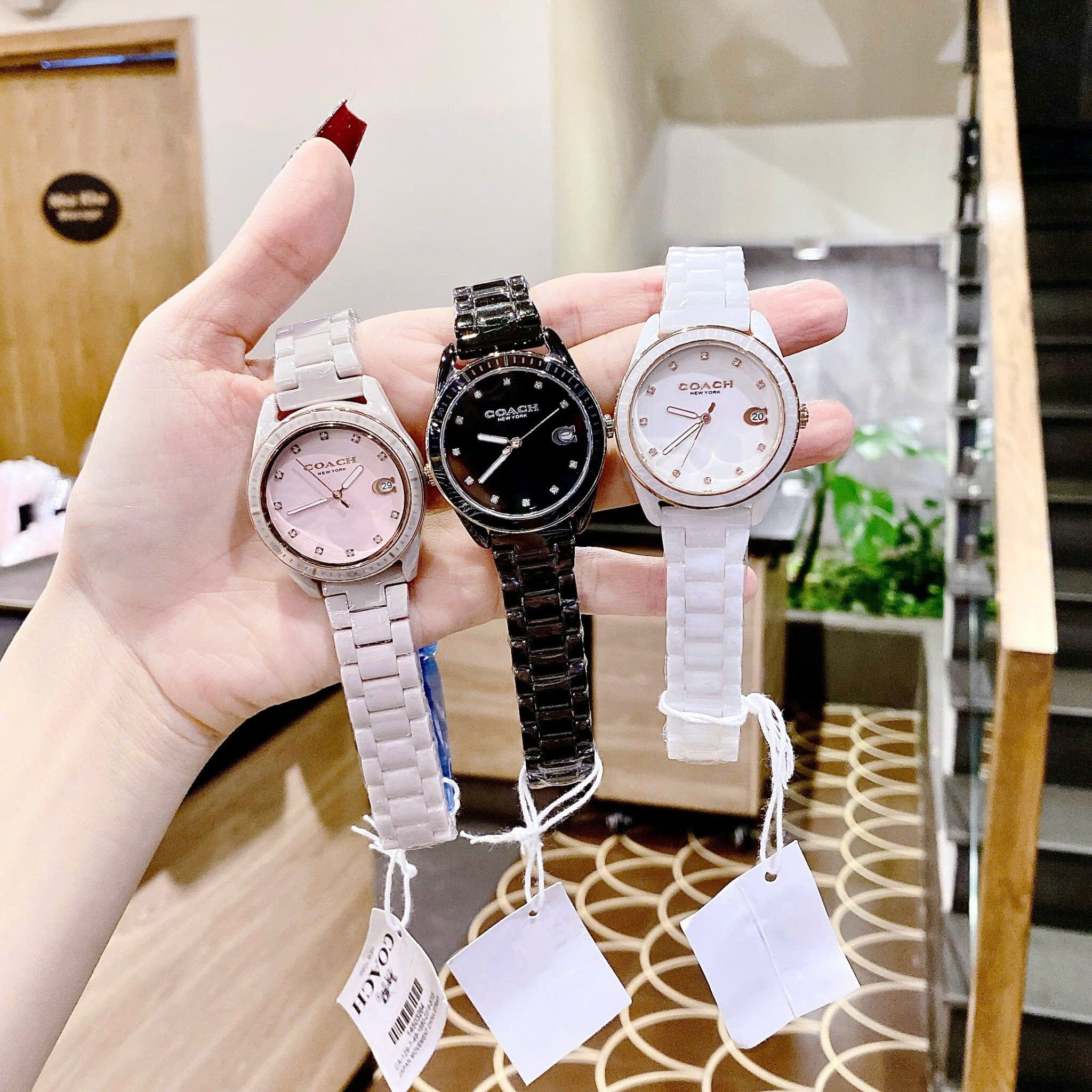 Đồng Hồ Coach Preston |Nữ Giới |Mặt Niềng Bezel |Dây Đá Ceramic Đen |Máy Pin (Quartz) |Size 36mm |donghogiatot.vn