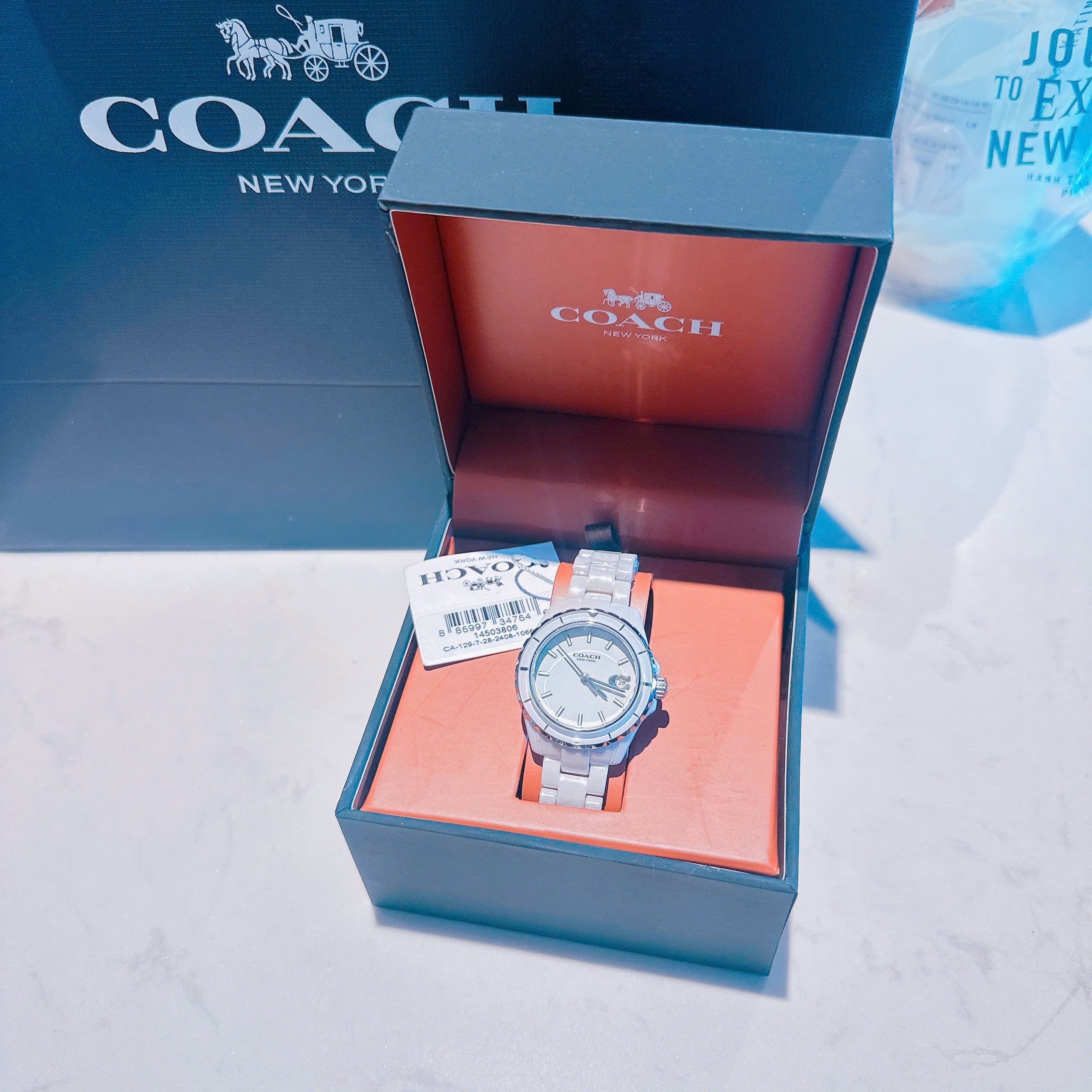 Đồng Hồ Coach Preston |Nữ Giới |Mặt Tròn |Dây Đá Ceramic Hồng |Máy Pin (Quartz) |Size 33mm |donghogiatot.vn