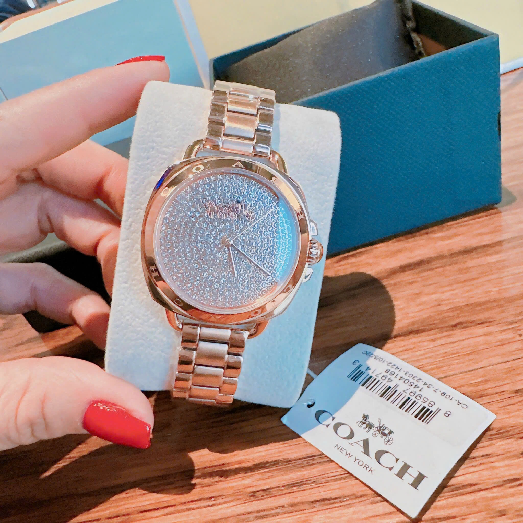 Đồng Hồ Coach Tatum |Nữ Giới |Mặt Full Đá |Dây Kim Loại Rose Gold |Máy Pin (Quartz) |Size 34mm |donghogiatot.vn