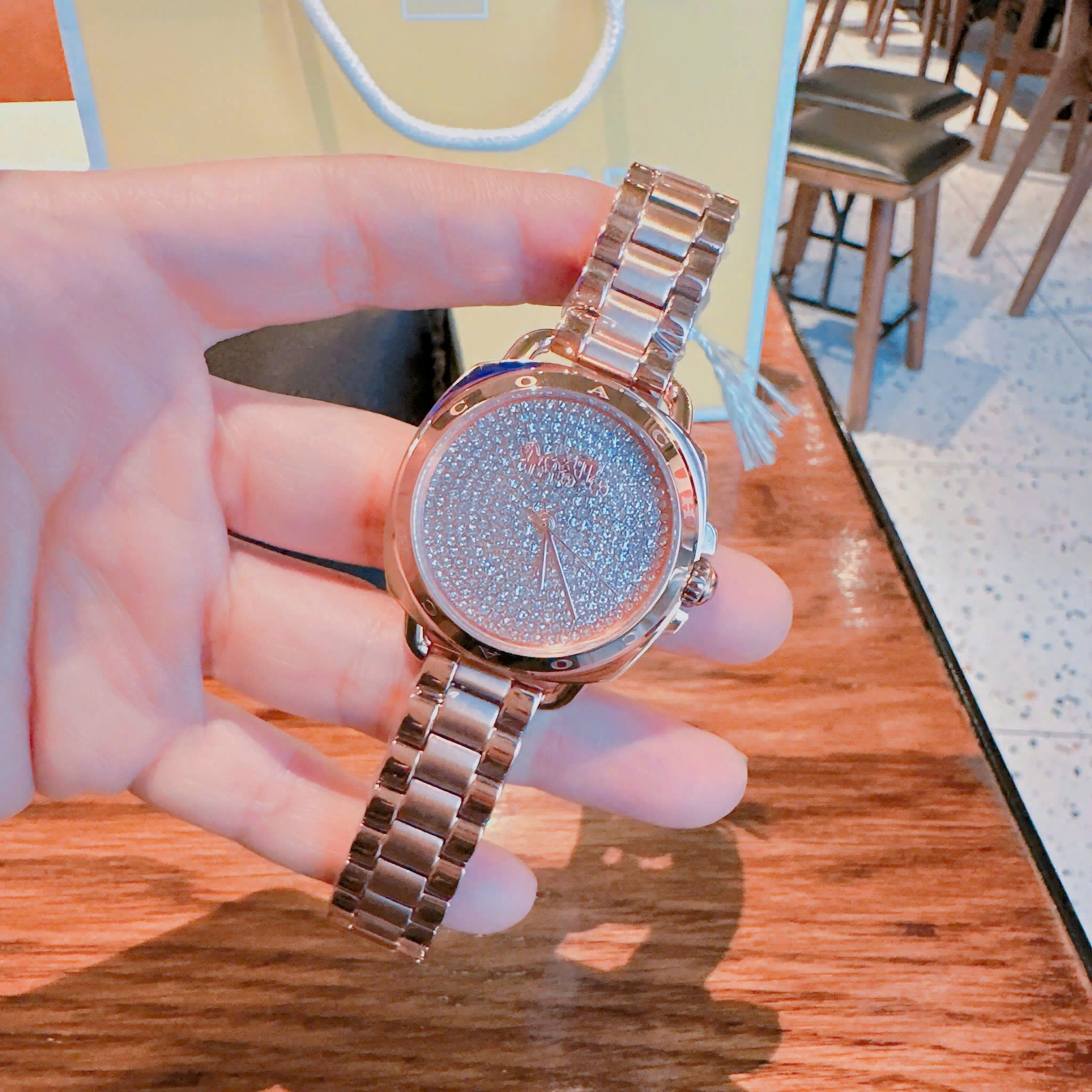 Đồng Hồ Coach Tatum |Nữ Giới |Mặt Full Đá |Dây Kim Loại Rose Gold |Máy Pin (Quartz) |Size 34mm |donghogiatot.vn