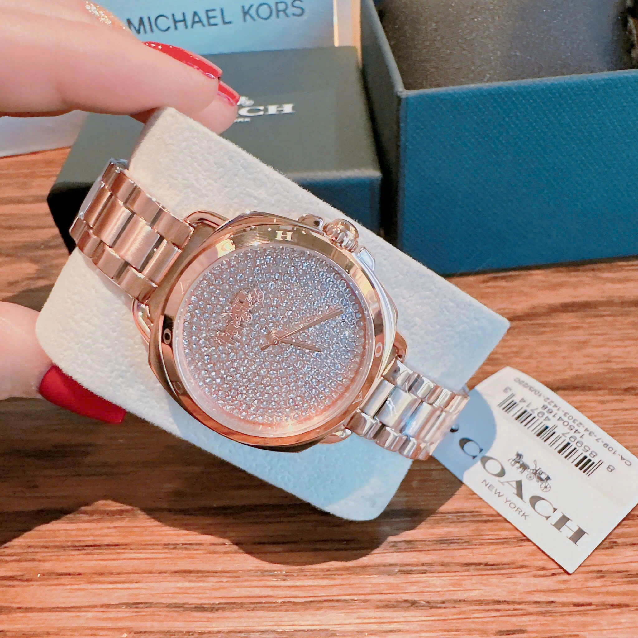 Đồng Hồ Coach Tatum |Nữ Giới |Mặt Full Đá |Dây Kim Loại Rose Gold |Máy Pin (Quartz) |Size 34mm |donghogiatot.vn
