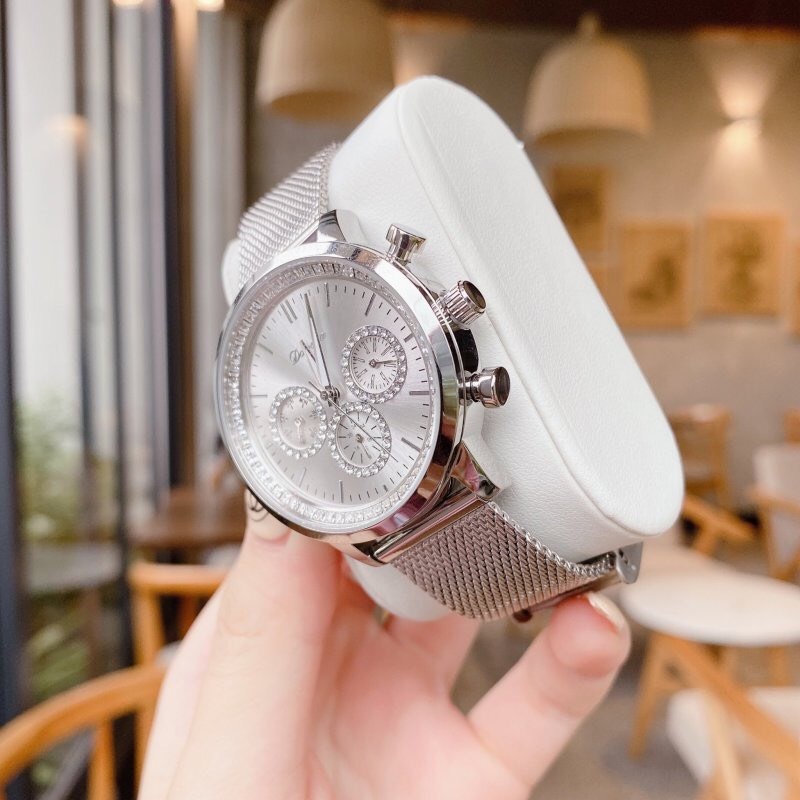 Đồng Hồ Davena 6 Kim |Nữ Giới |Mặt Tròn Trắng |Dây Mesh Lưới  |Máy Pin (Quartz) |Size 38mm |donghogiatot.vn