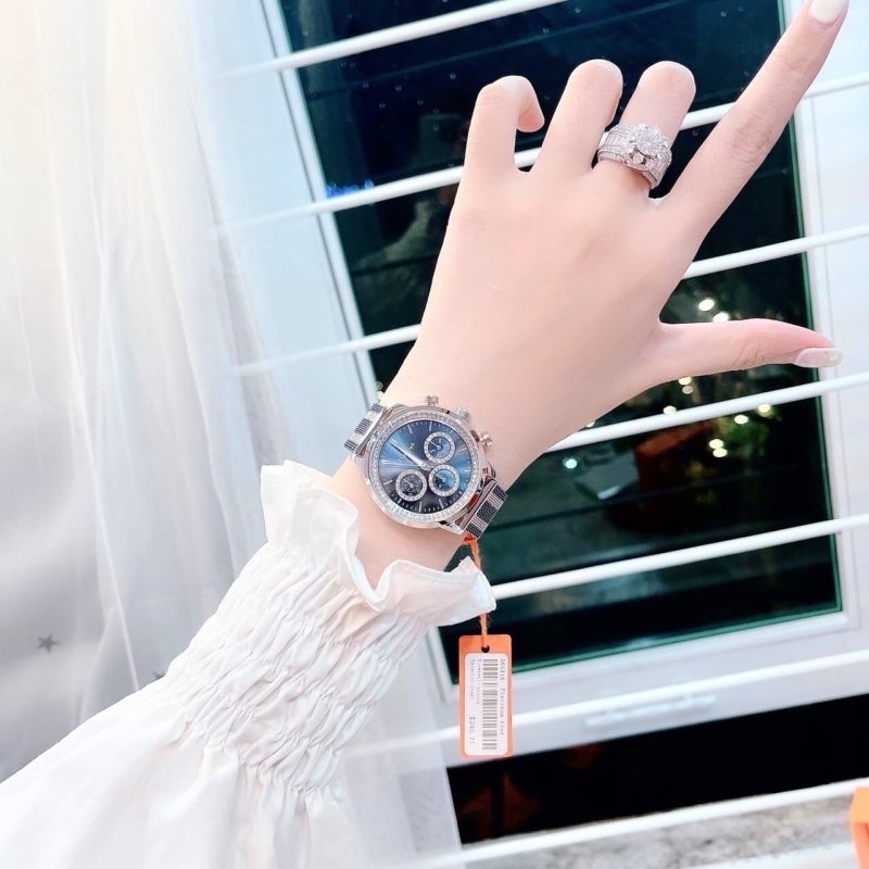 Đồng Hồ Davena 6 Kim |Nữ Giới |Mặt Tròn |Dây Mesh Lưới Xanh Dương |Máy Pin (Quartz) |Size 38mm |donghogiatot.vn