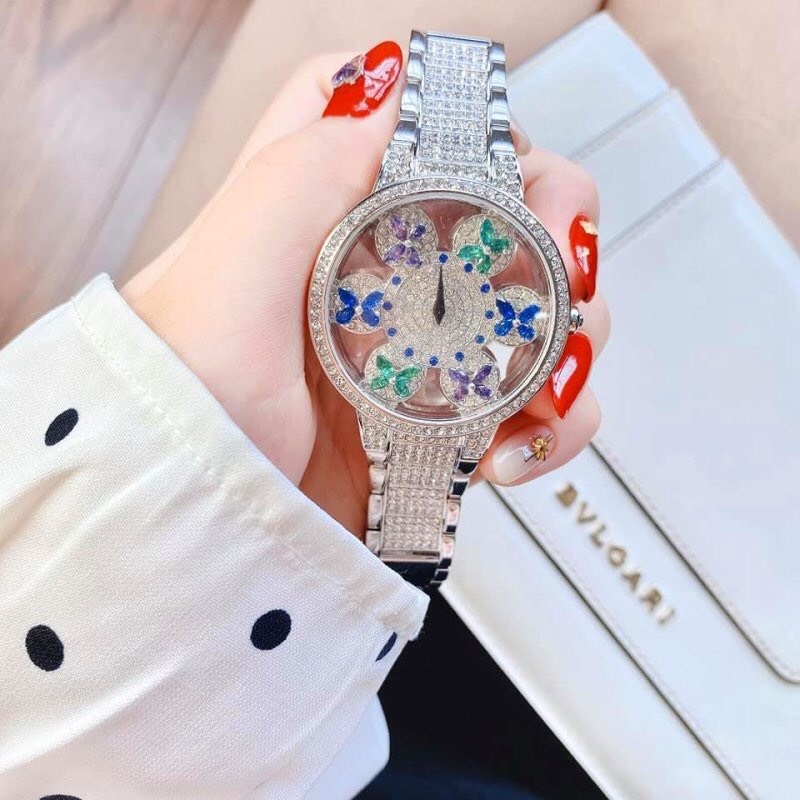 Đồng Hồ Davena Cánh Bướm Xoay |Nữ Giới |Mặt Tròn |Dây Đính Đá |Máy Pin (Quartz) |Size 37mm |Donghogiatot.vn