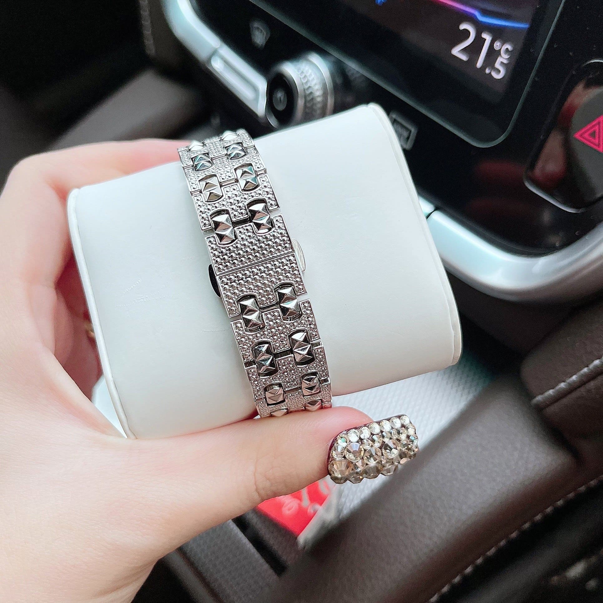 Đồng Hồ Davena Crystal |Nữ Giới |Trắng Silver |Full Đá |Dây Kim Loại |Máy Pin (Quartz) |Size 30mm |donghogiatot.vn