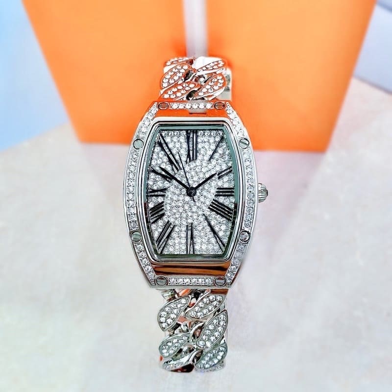 Đồng Hồ Davena Dây Mắt Xích |Nữ Giới |Đính Đá Silver |Dây Kim Loại |Máy Pin (Quartz) |Size 36mm |donghogiatot.vn