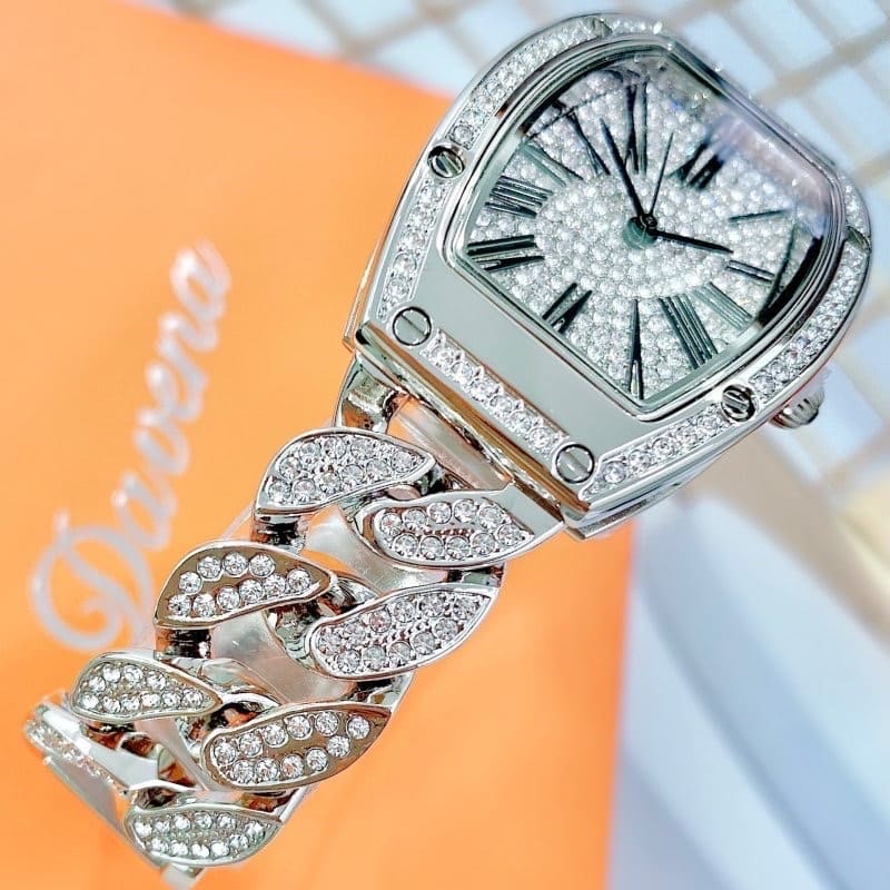 Đồng Hồ Davena Dây Mắt Xích |Nữ Giới |Đính Đá Silver |Dây Kim Loại |Máy Pin (Quartz) |Size 36mm |donghogiatot.vn