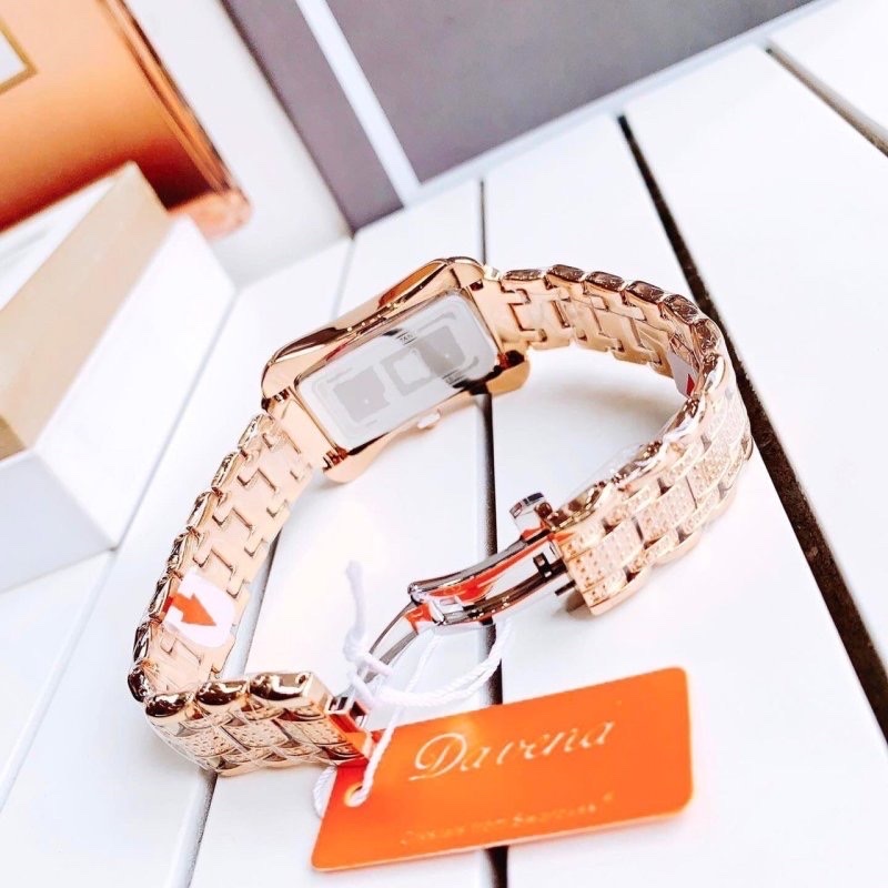 Đồng Hồ Davena Mặt Chữ Nhật |Nữ Giới |Rose Gold |Full Đá |Dây Kim Loại |Máy Pin (Quartz) |Size 31x42mm |donghogiatot.vn