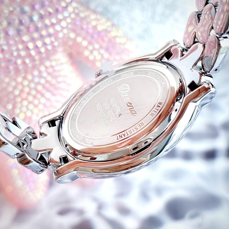 Đồng Hồ Davena Mặt Elip |Nữ Giới |Trắng Silver |Full Đá |Dây Kim Loại |Máy Pin (Quartz) |Size 35mm |donghogiatot.vn